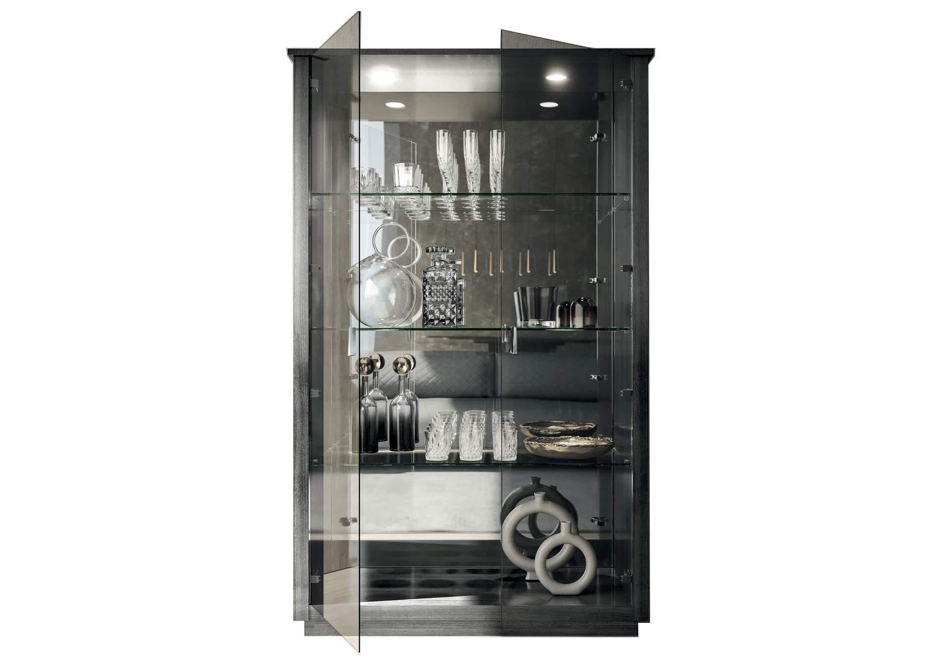 Vulcano 2 Door Curio Cabinet,ESF Wholesale Furniture