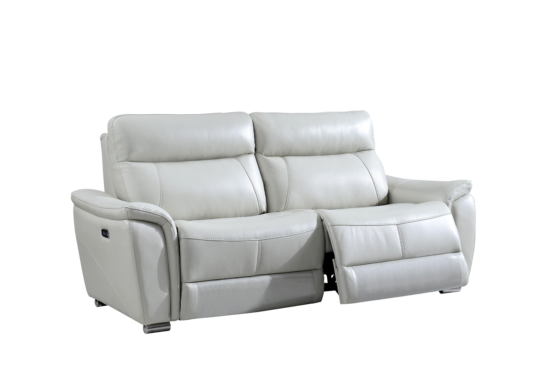 1705 White Sofa W/ 2 Electric Recliners,ESF Wholesale Furniture