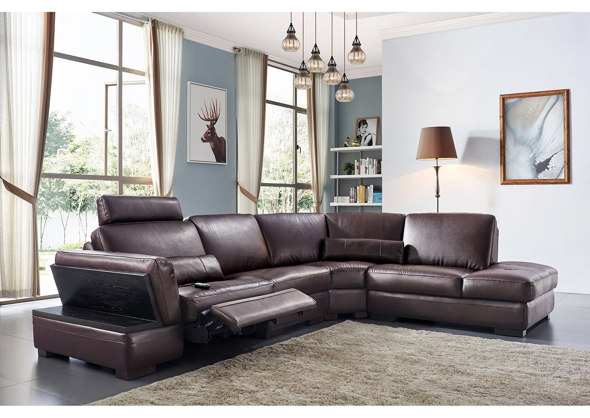 445 Brown Power Modular Sectional Sofa - Left or Right Hand Facing,ESF Wholesale Furniture