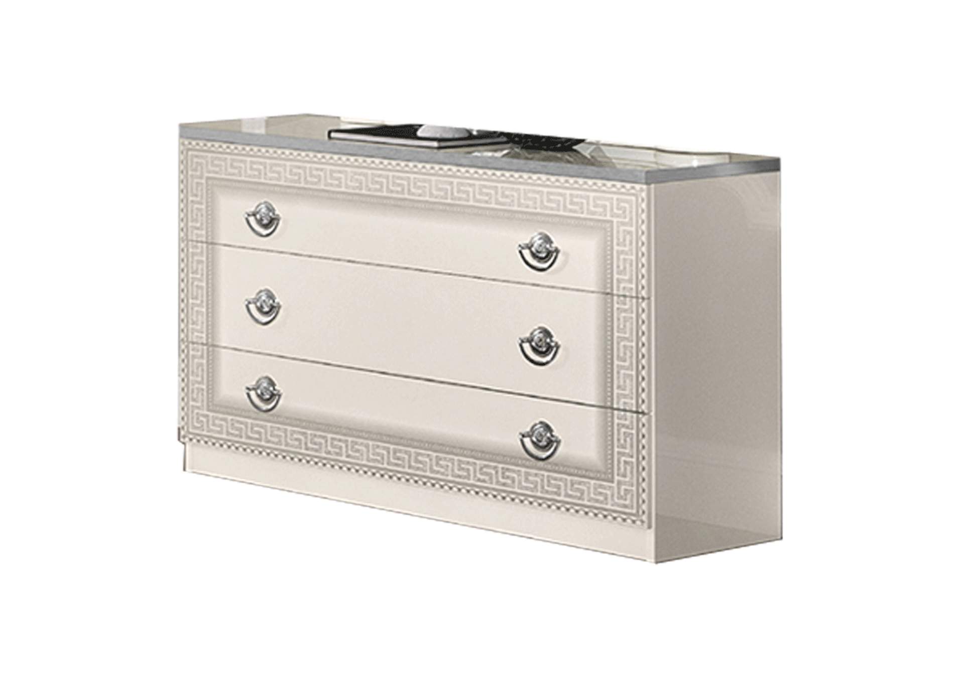 Aida White with Silver Single Dresser,ESF Wholesale Furniture