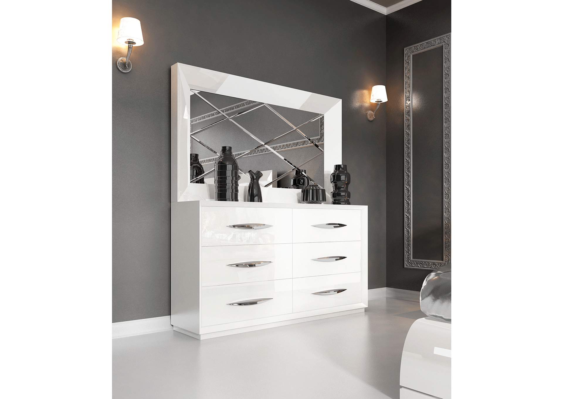 Carmen White Double Dresser,ESF Wholesale Furniture