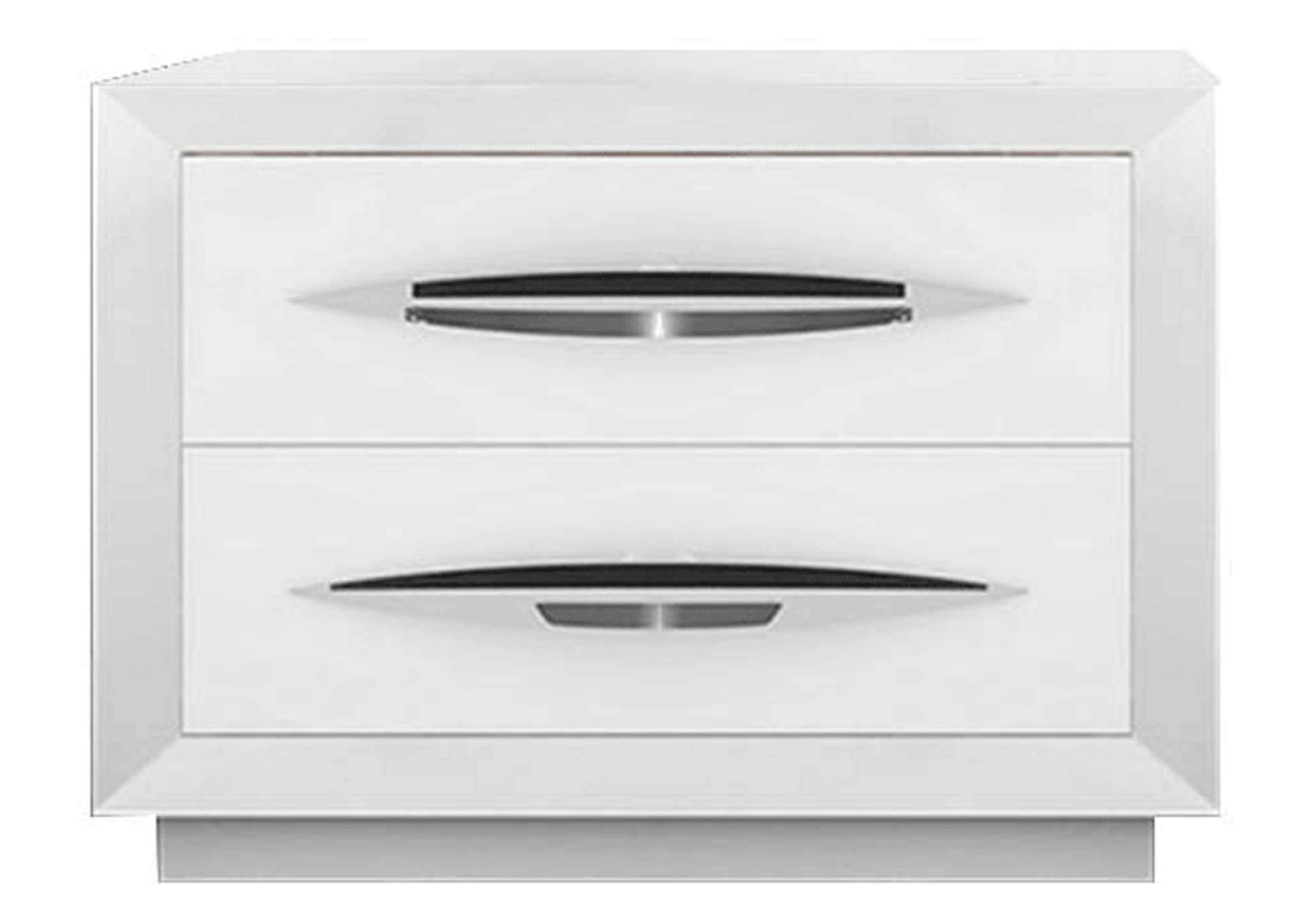 Carmen White Low Nightstand,ESF Wholesale Furniture