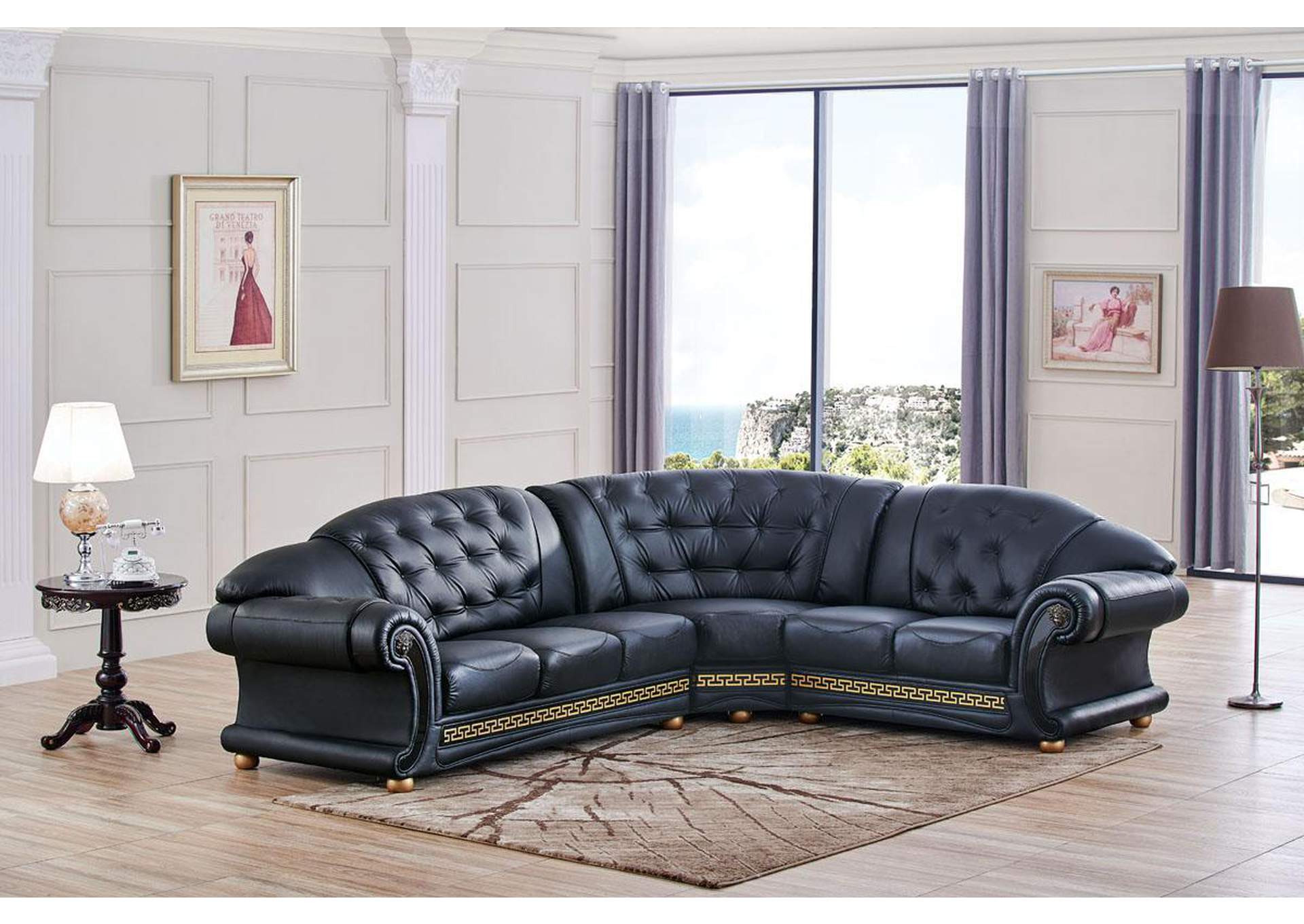 Apolo Sectional Right Facing Black,ESF Wholesale Furniture