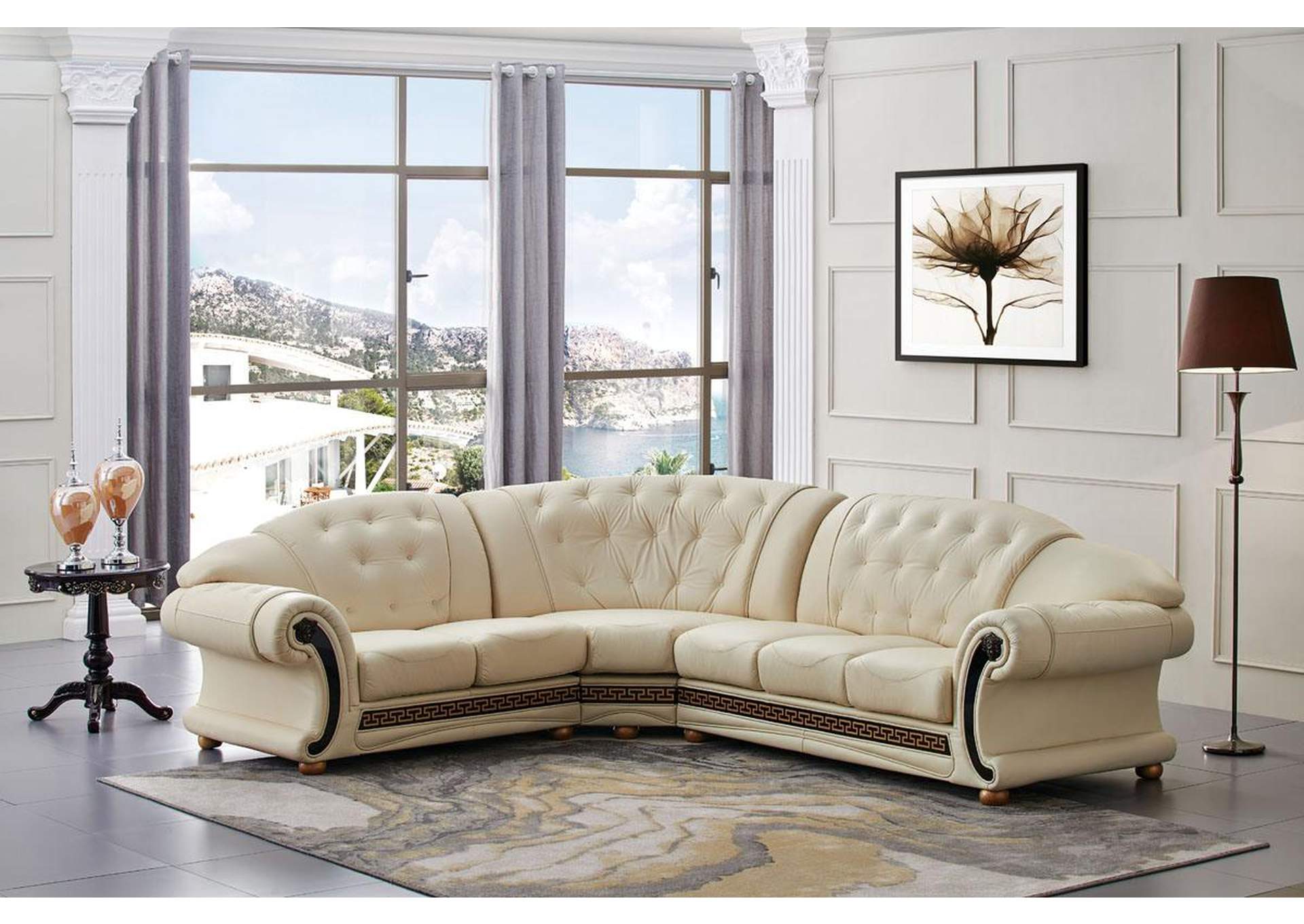 Apolo Sectional Left Facing Ivory,ESF Wholesale Furniture