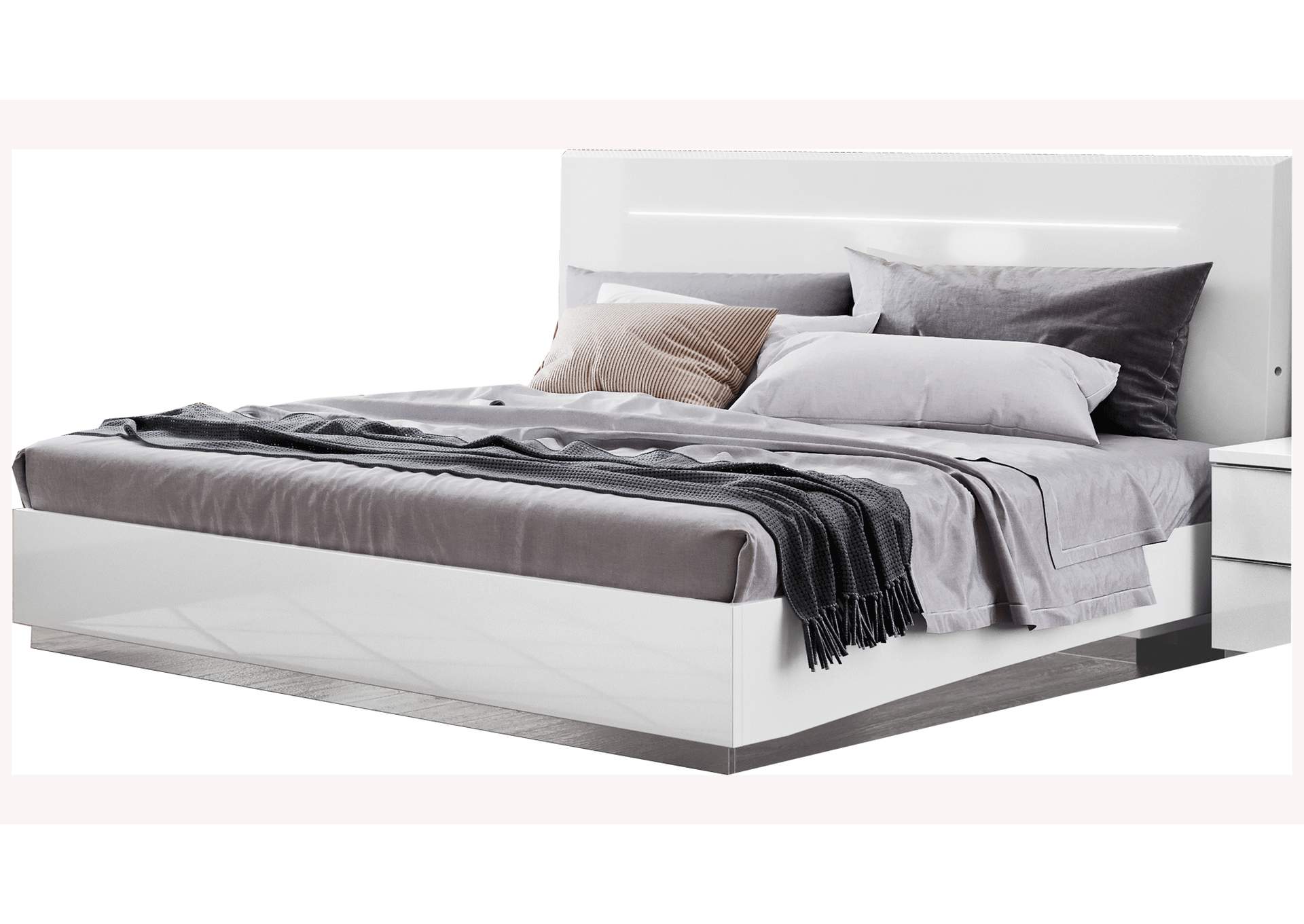 Onda Bed Queen Legno White,ESF Wholesale Furniture