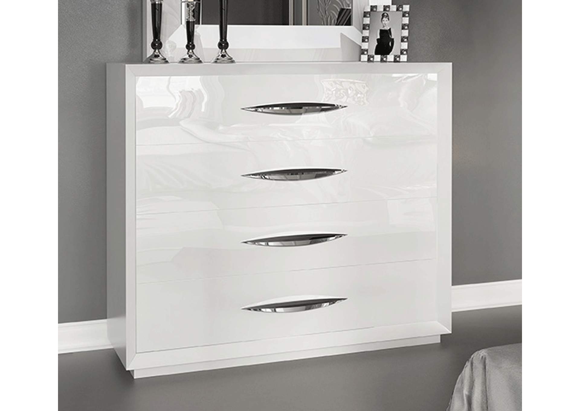 Emporio Beige & White Single Dresser & Mirror,ESF Wholesale Furniture