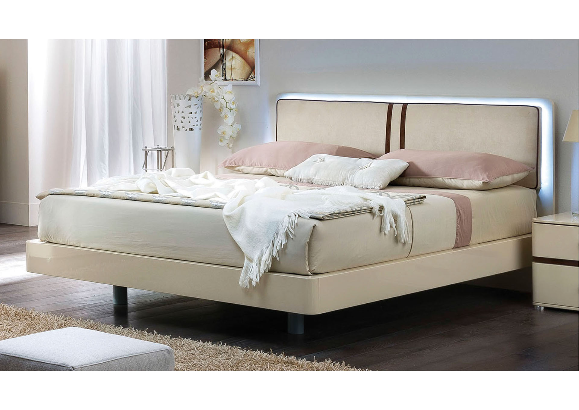 Altea Beige Standard Frame Queen Bed,ESF Wholesale Furniture