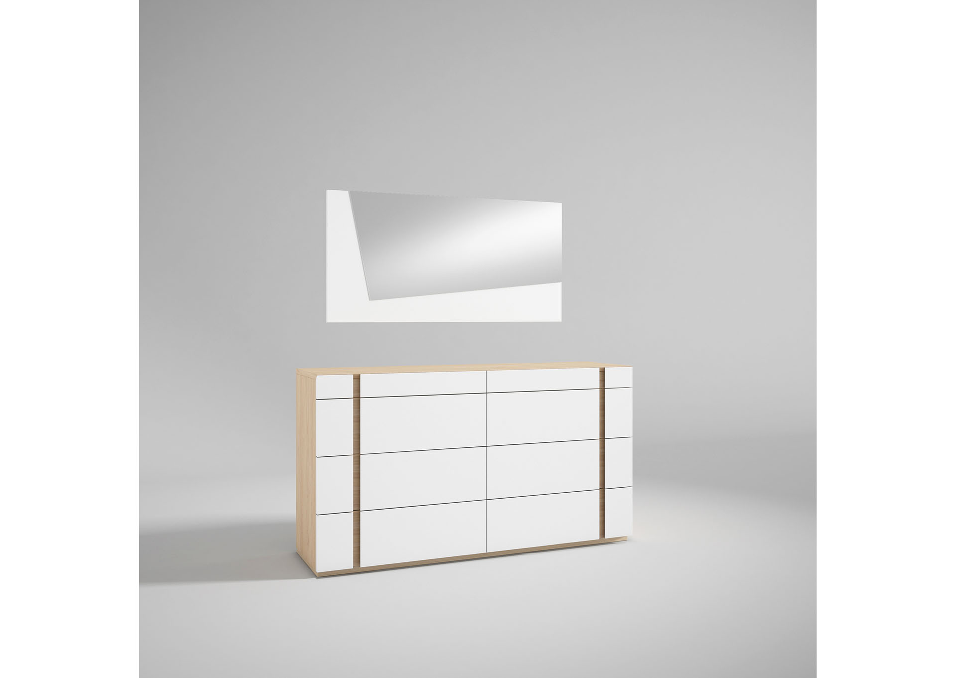 Anna Beige & White Double Dresser,ESF Wholesale Furniture