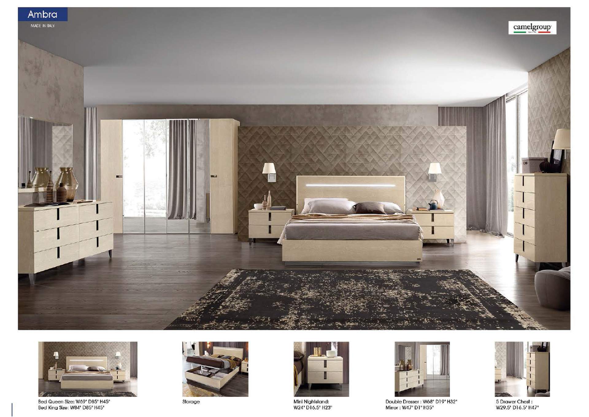 Ambra Bed SET,ESF Wholesale Furniture