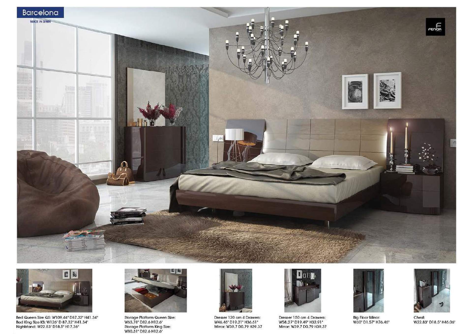 Barcelona Bed SET,ESF Wholesale Furniture