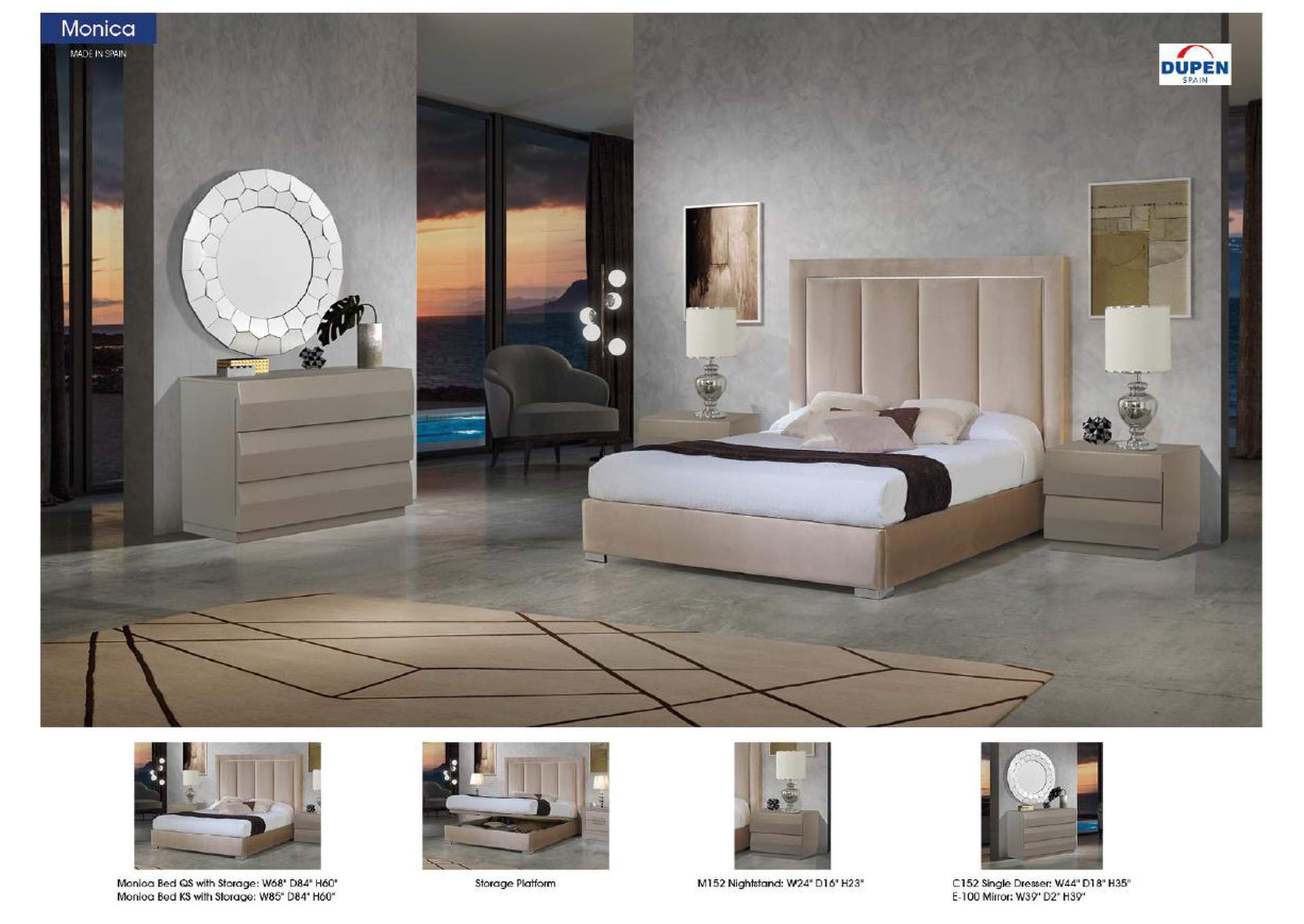 Monica Bed with Storage SET,ESF Wholesale Furniture