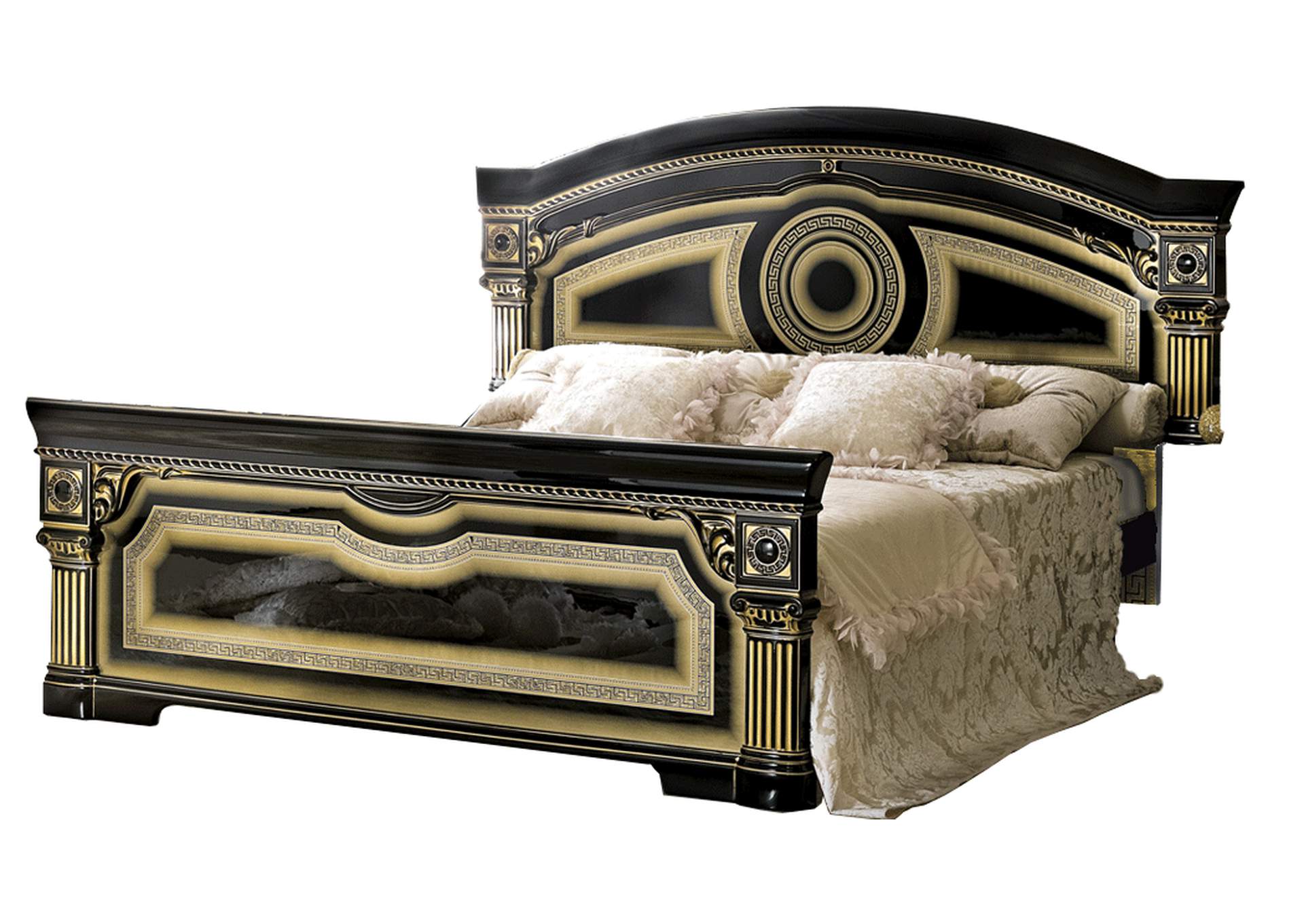 Aida Bed Black with Gold SET,ESF Wholesale Furniture
