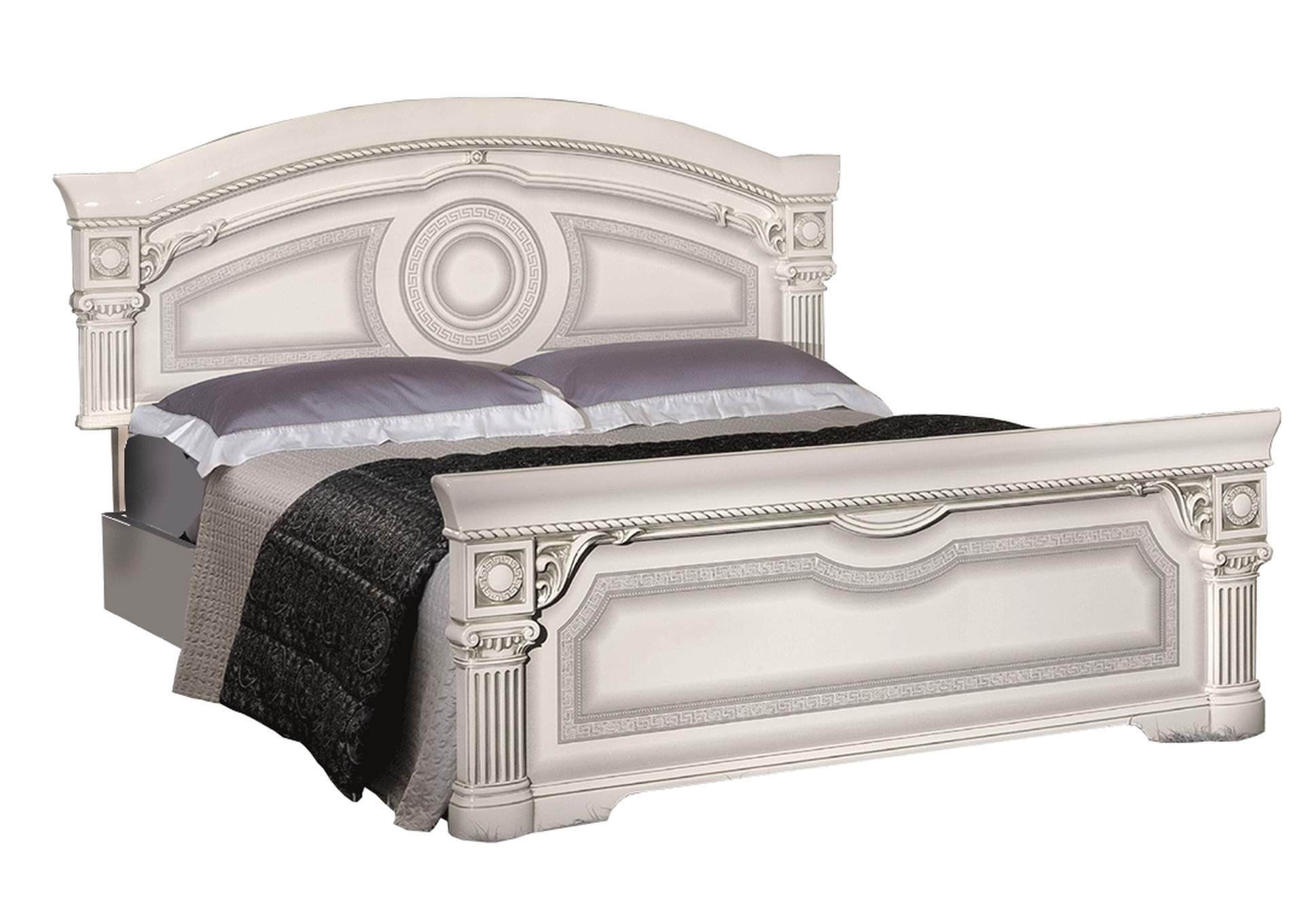 Aida Bed White with Silver SET,ESF Wholesale Furniture