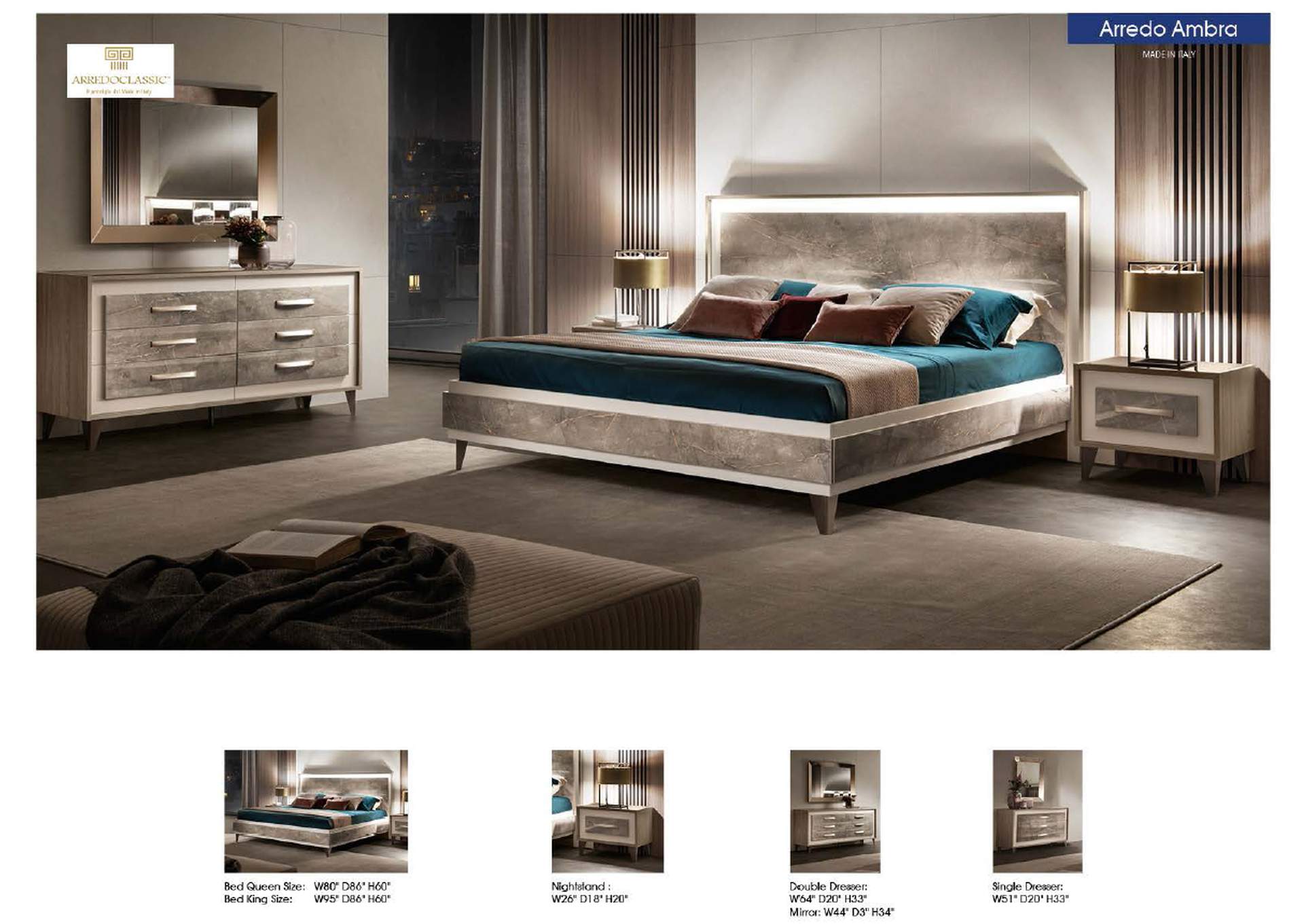 Arredoambra Bed By Arredo Classic SET,ESF Wholesale Furniture