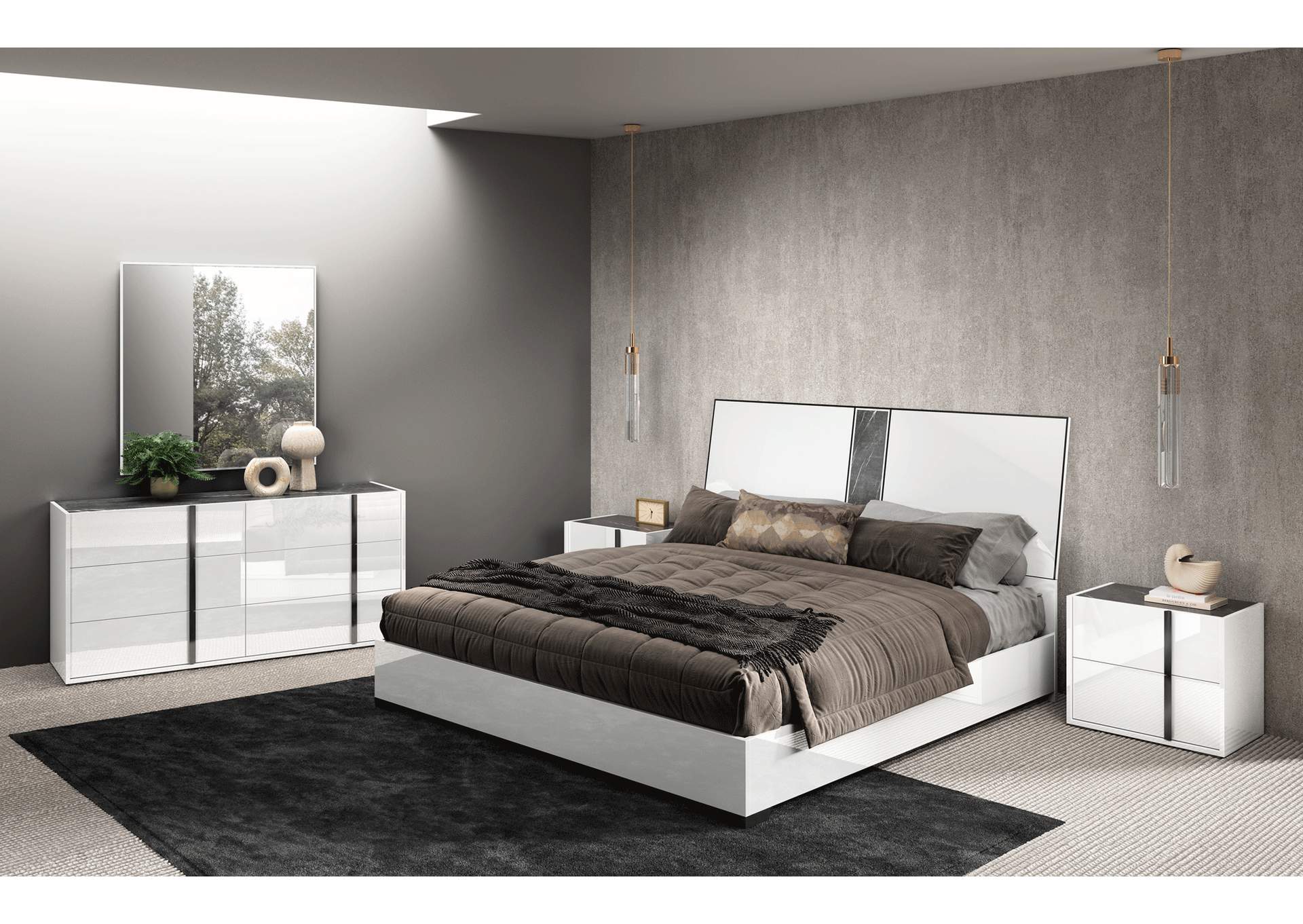 Bianca Marble Bed SET,ESF Wholesale Furniture