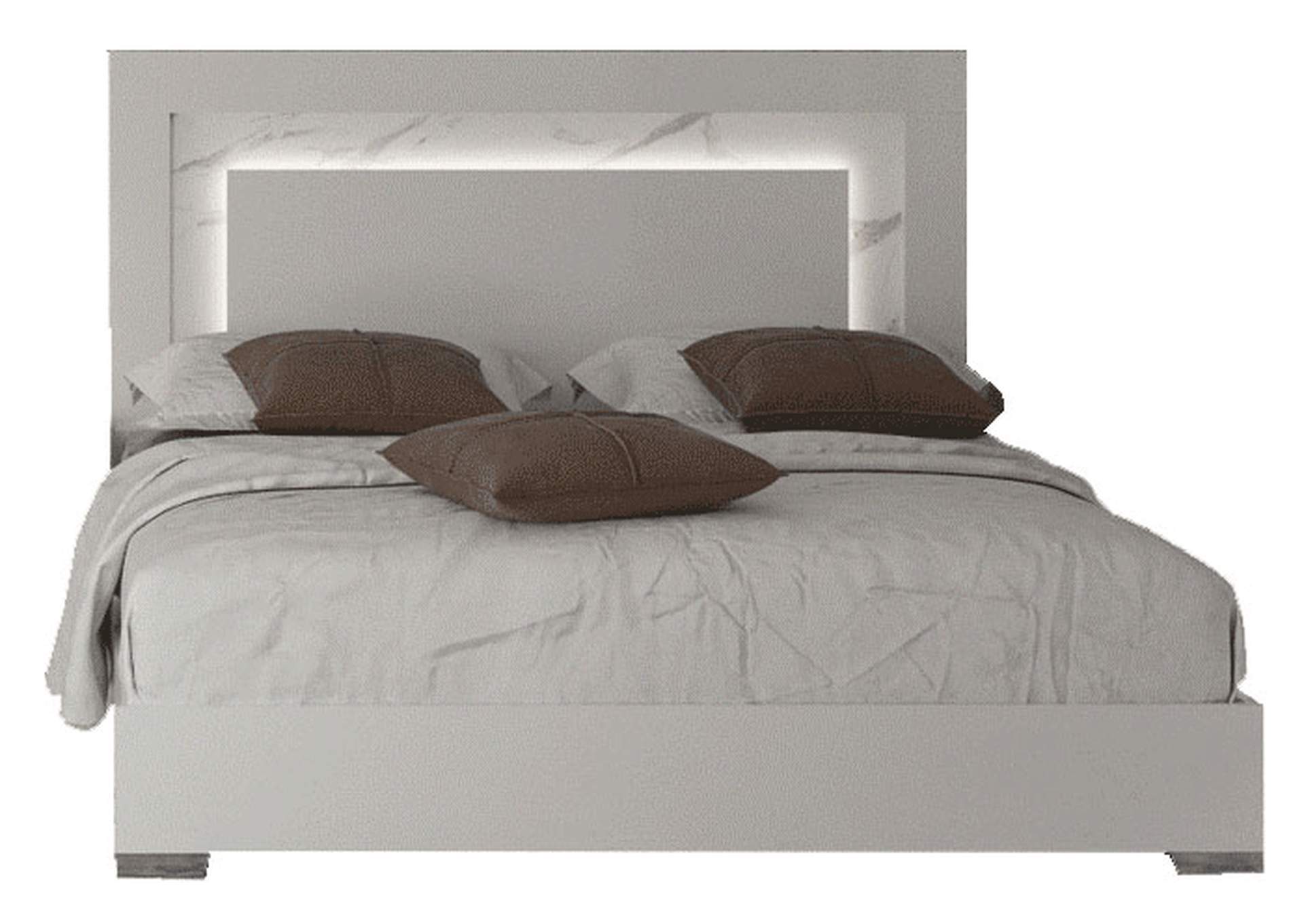 Carrara Bed White with Light SET,ESF Wholesale Furniture