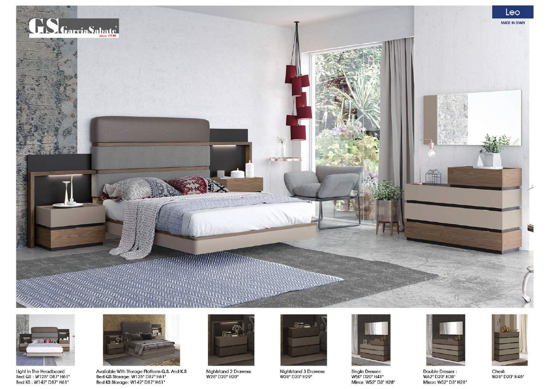 Leo Bed SET,ESF Wholesale Furniture
