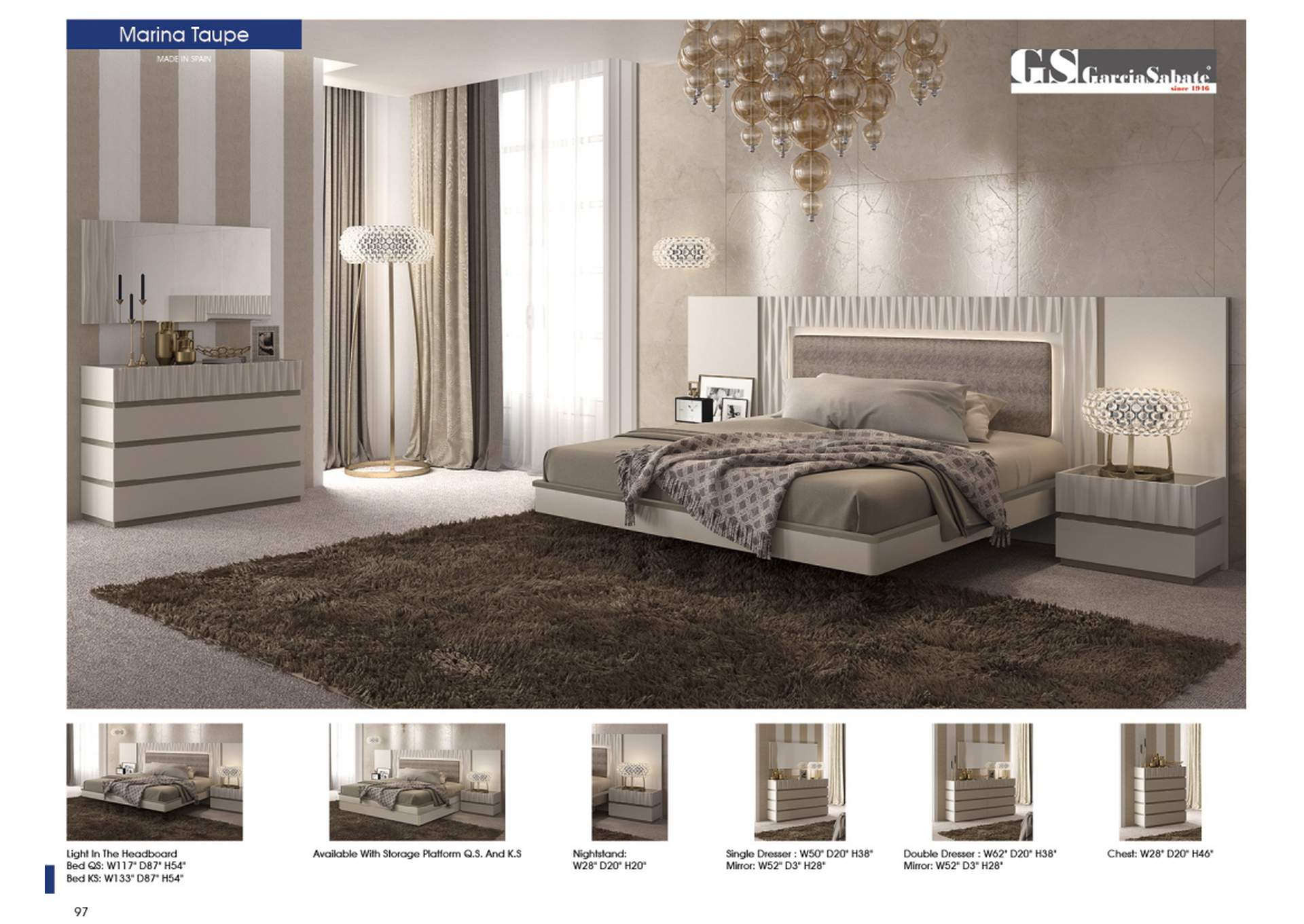 Marina Taupe Bed SET,ESF Wholesale Furniture