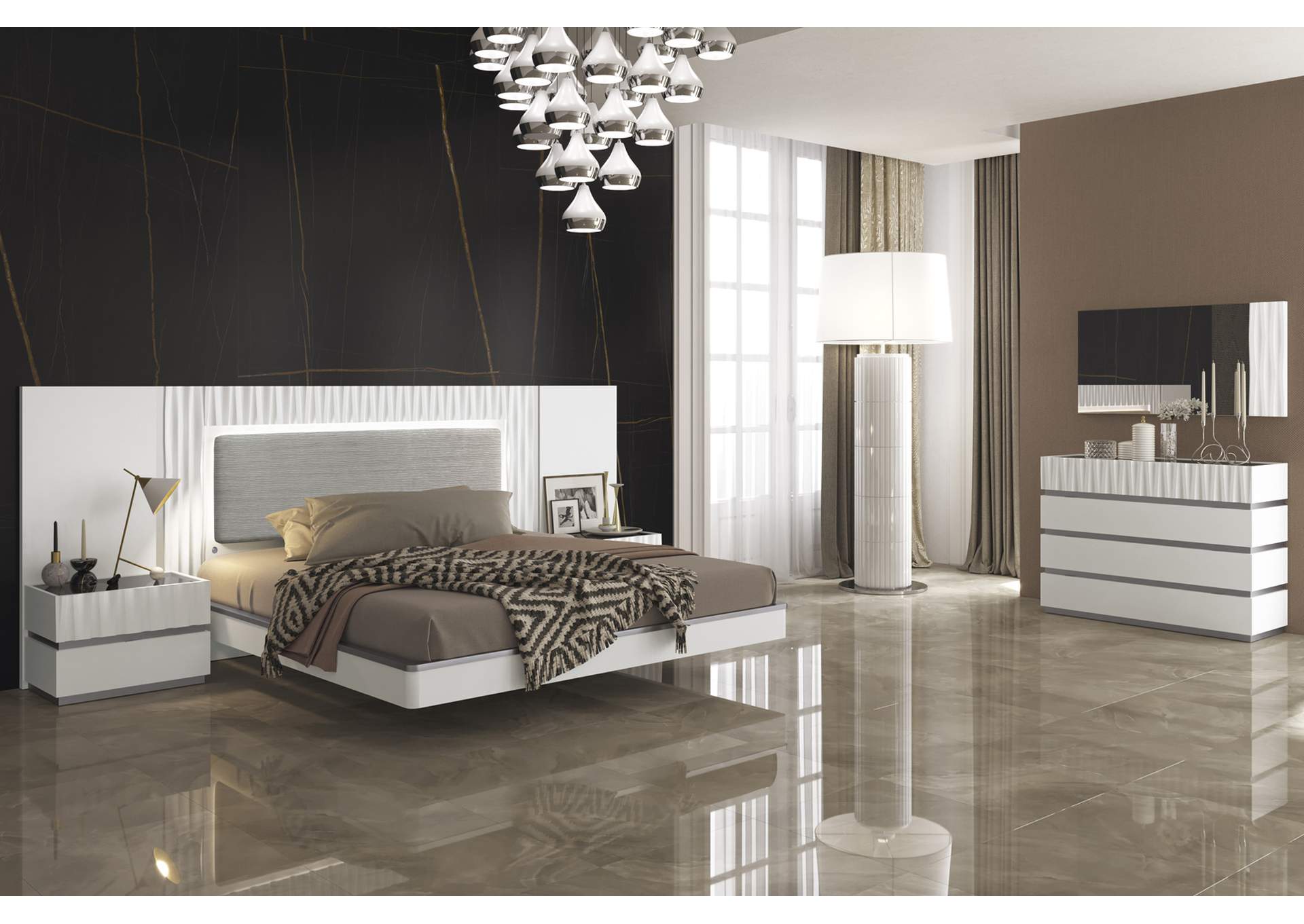 Marina White Bed SET,ESF Wholesale Furniture