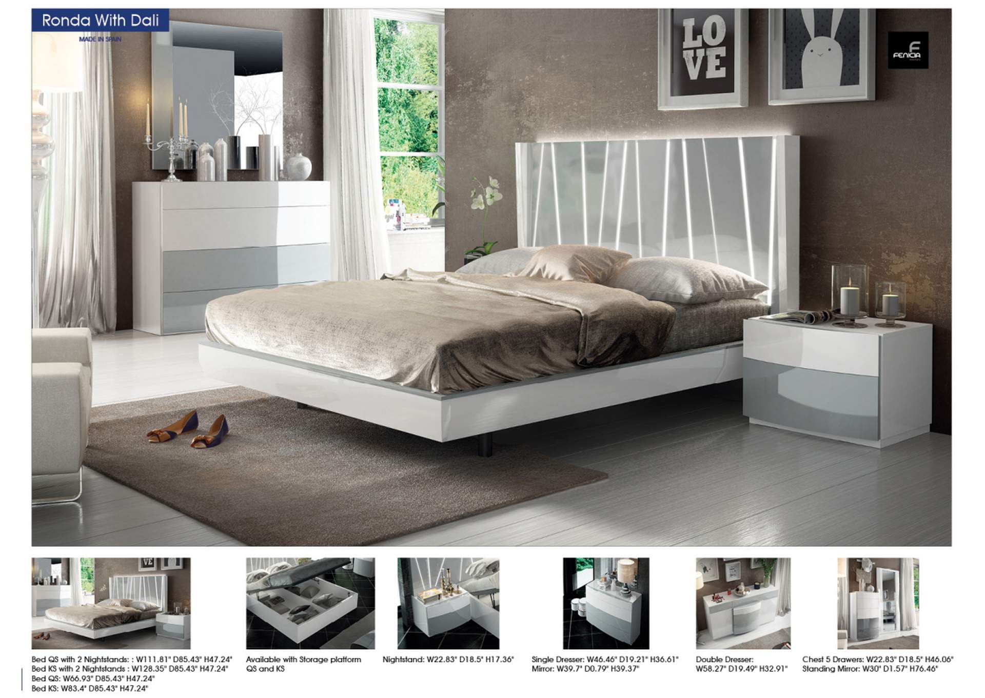 Ronda Dali Bed SET,ESF Wholesale Furniture