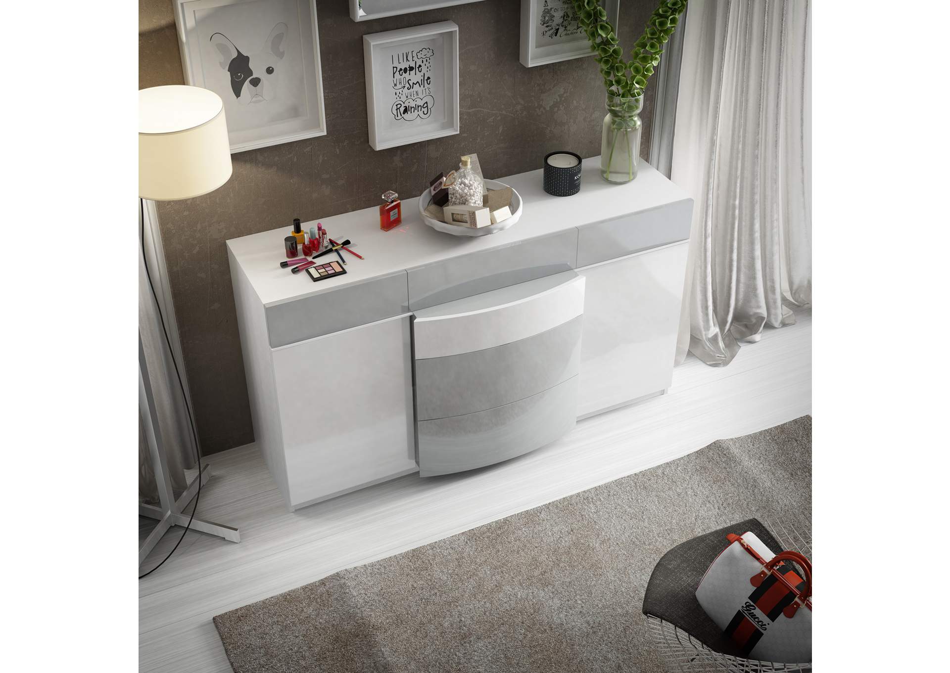 Ronda King Bed Size Dali with Storage,ESF Wholesale Furniture