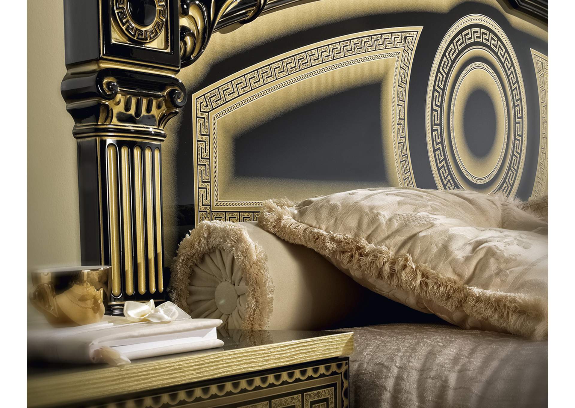 Aida Bed Black with Gold SET,ESF Wholesale Furniture