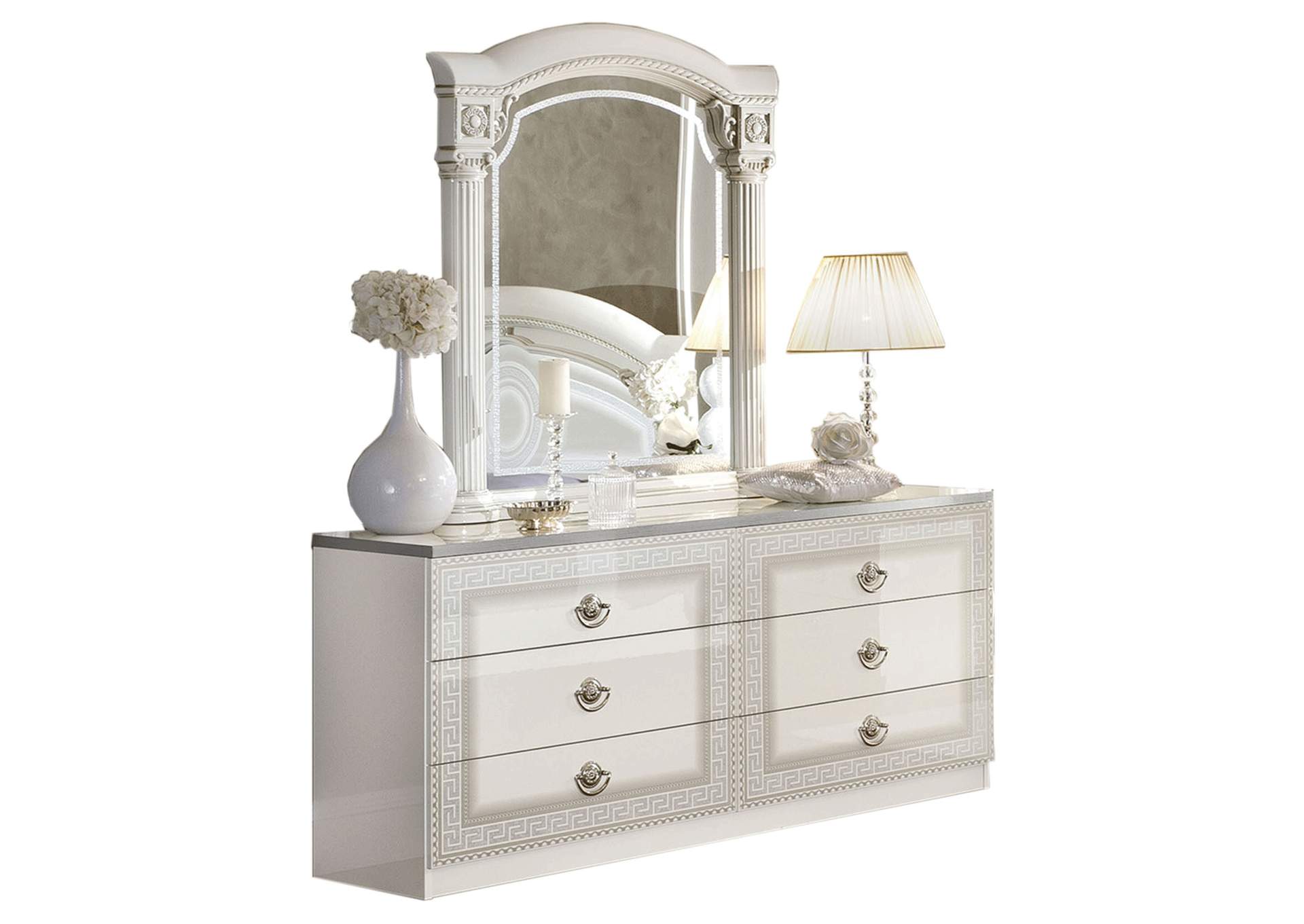 Aida White Silver Dresser SET,ESF Wholesale Furniture
