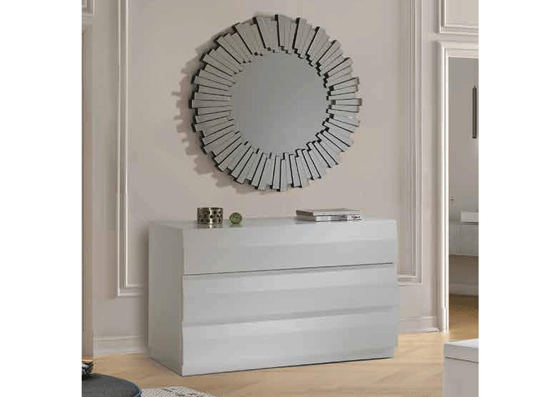 C-152 White Dresser & E-100 Mirror SET,ESF Wholesale Furniture