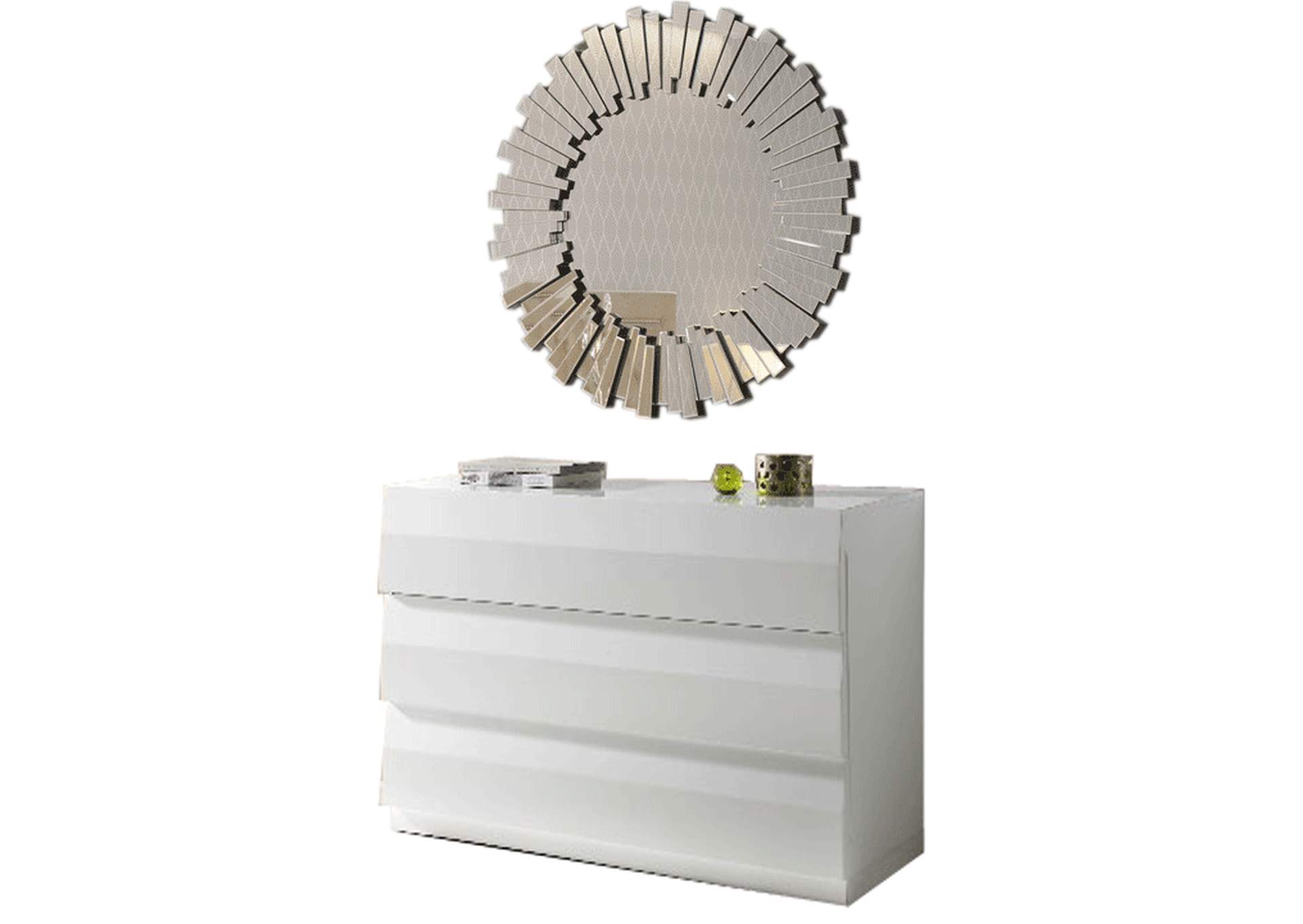 C-152 White Dresser & E-100 Mirror SET,ESF Wholesale Furniture