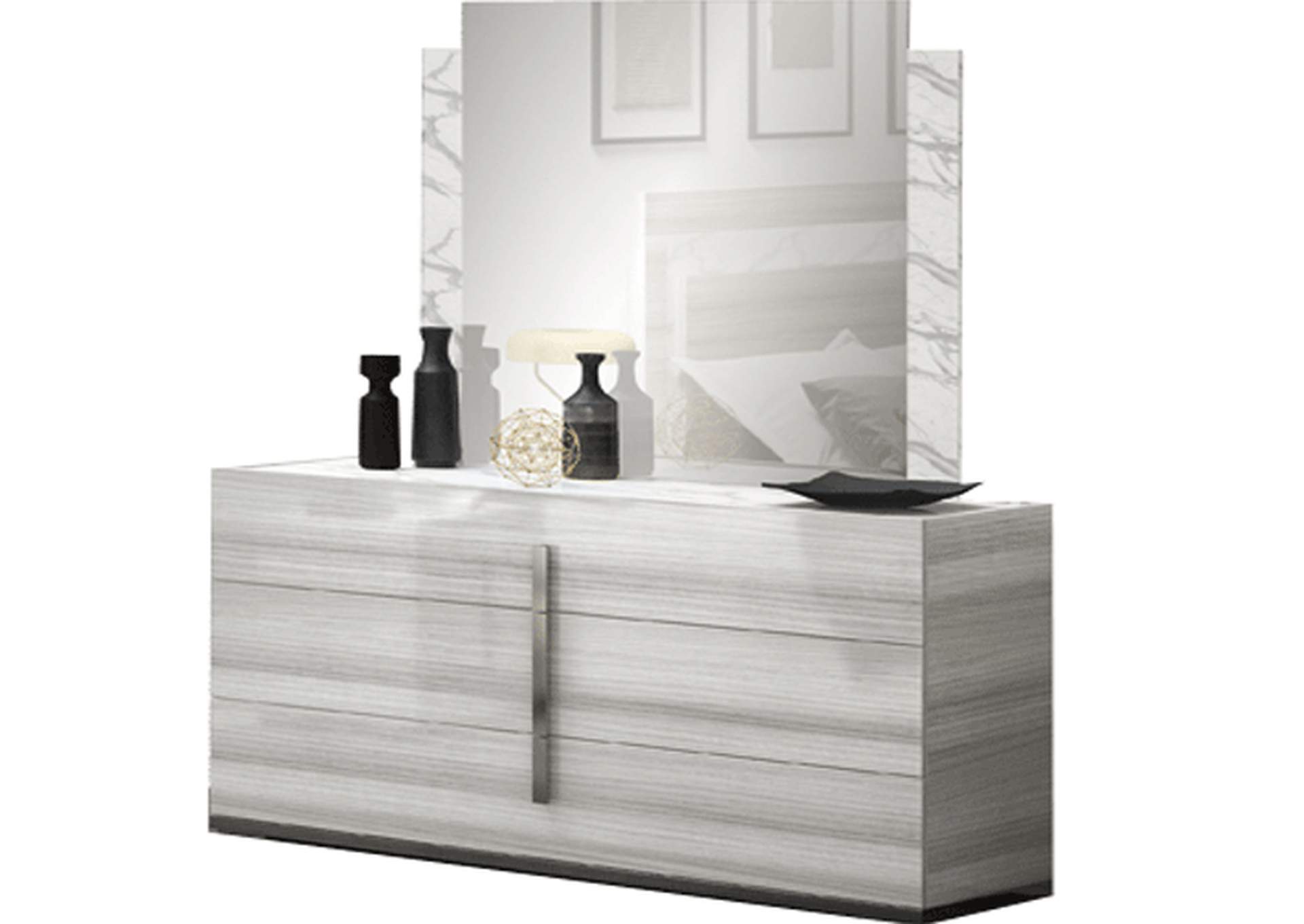 Carrara Grey Dresser And Mirror And Chest,ESF Wholesale Furniture