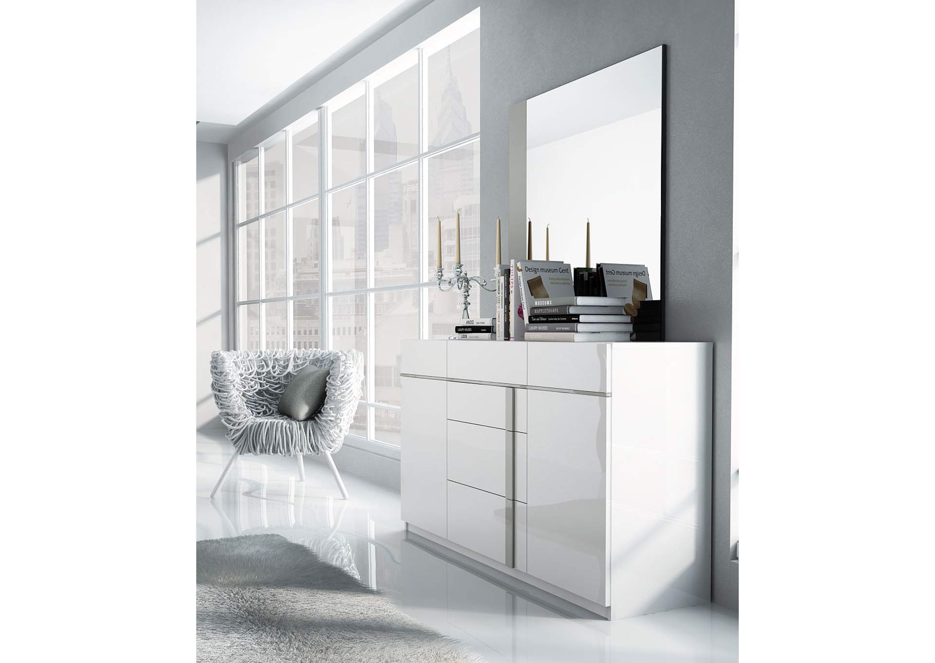 White, Grey/Silver Granada Standing Mirror,ESF Wholesale Furniture