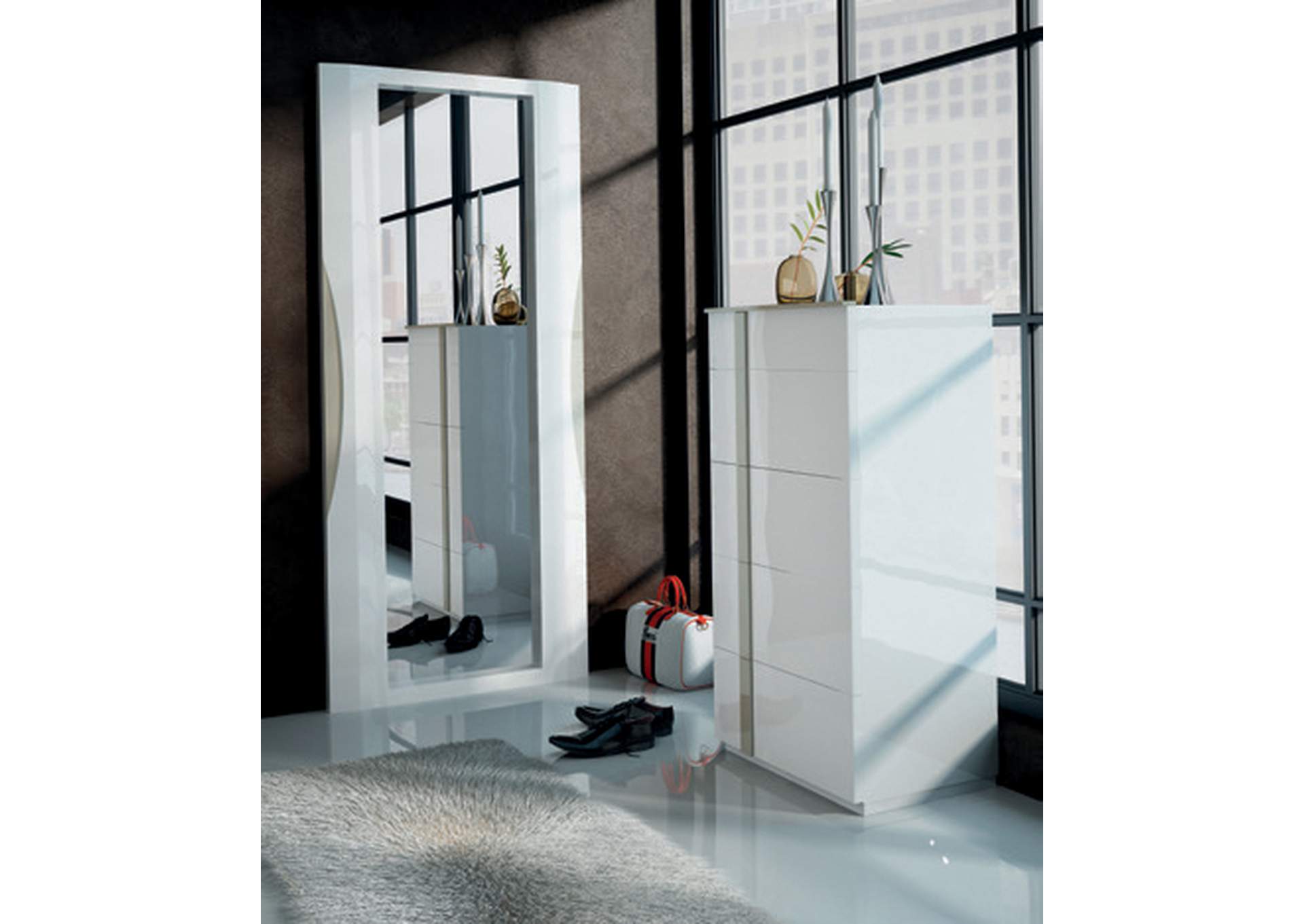White, Grey/Silver Granada Standing Mirror,ESF Wholesale Furniture