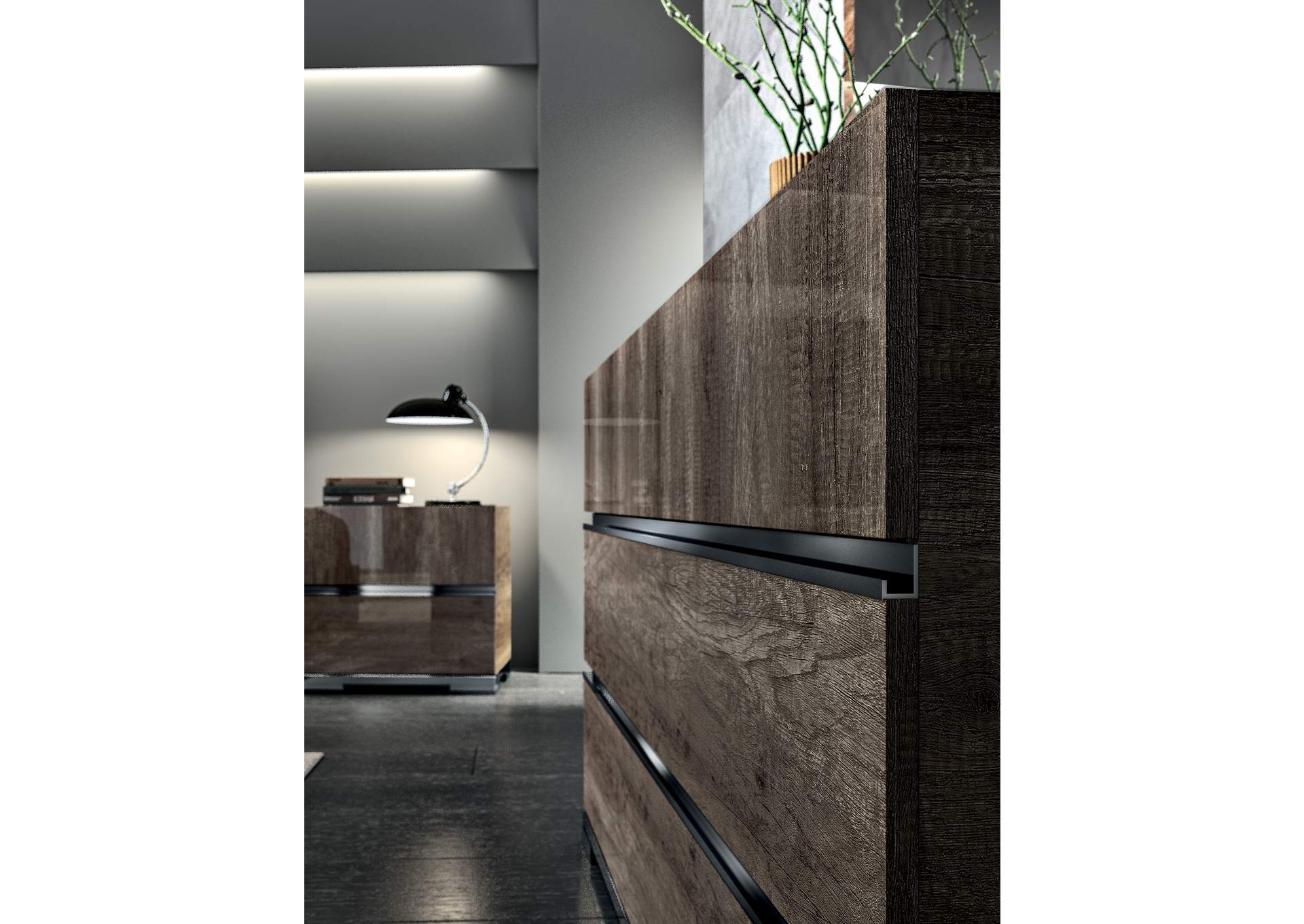 Brown/Wenge/Walnut, Grey/Silver Kamea Chest,ESF Wholesale Furniture