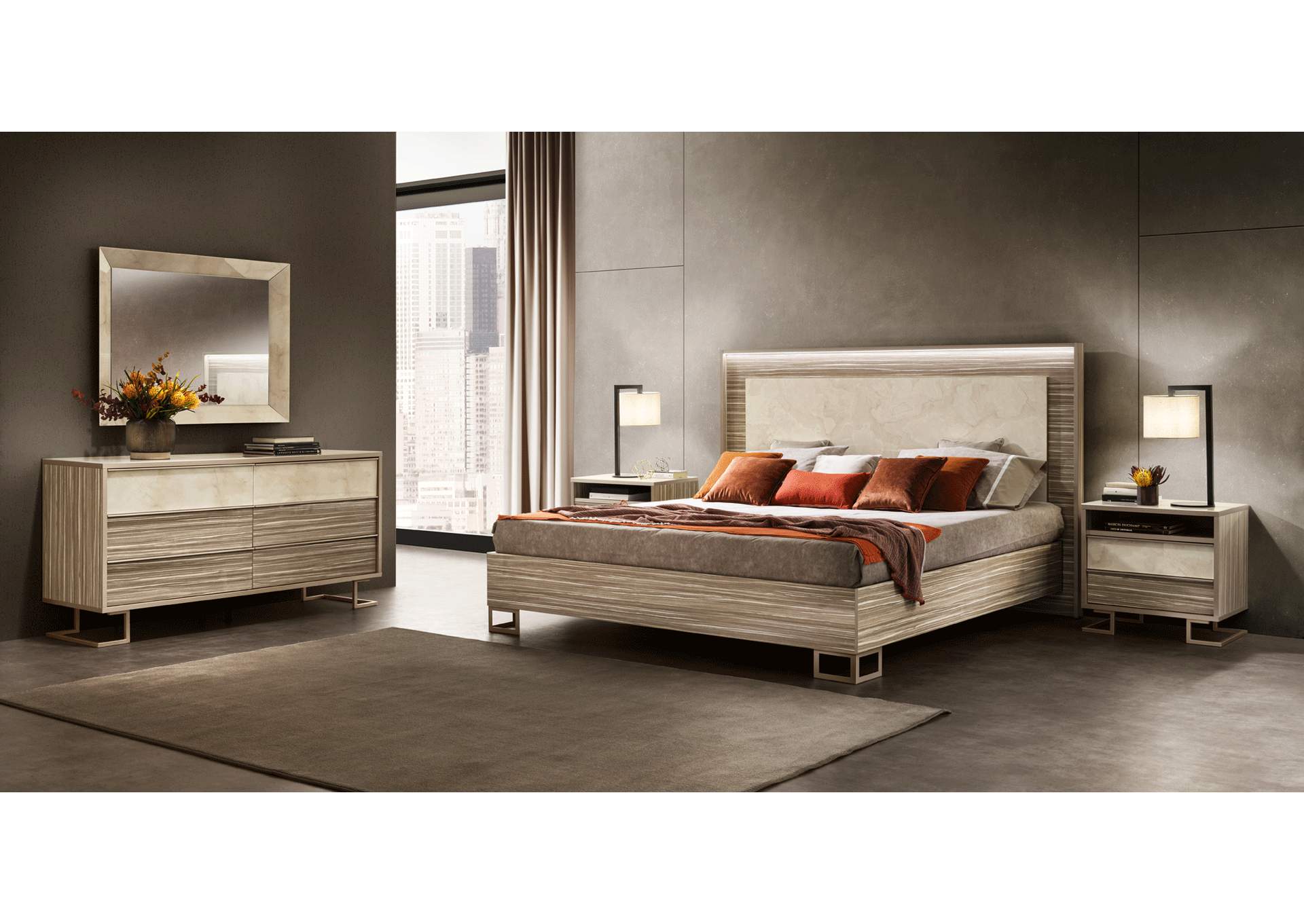 Luce Double Dresser / Mirror SET,ESF Wholesale Furniture