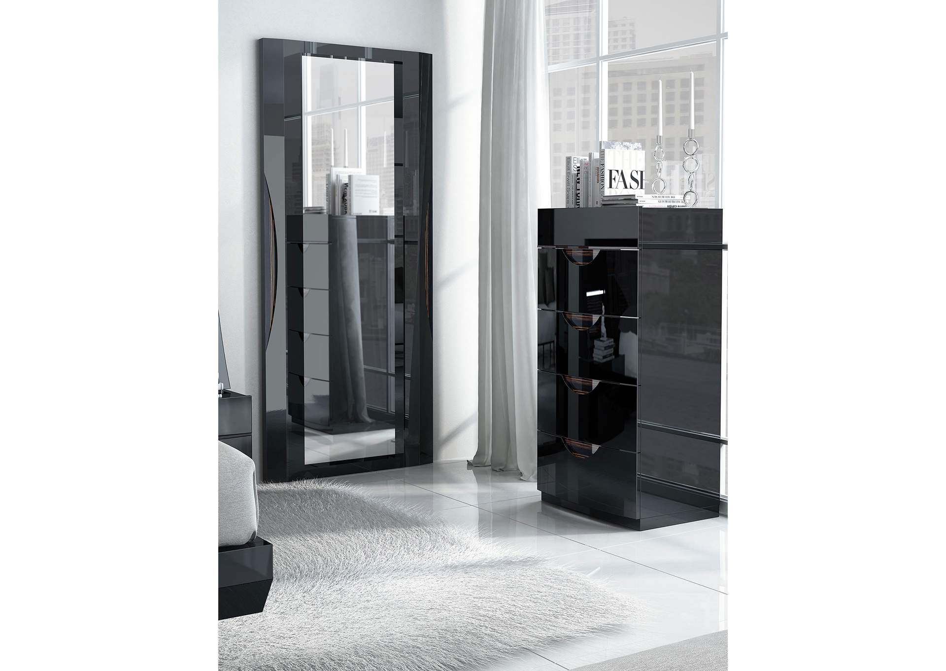 Black Marbella Standing Mirror,ESF Wholesale Furniture