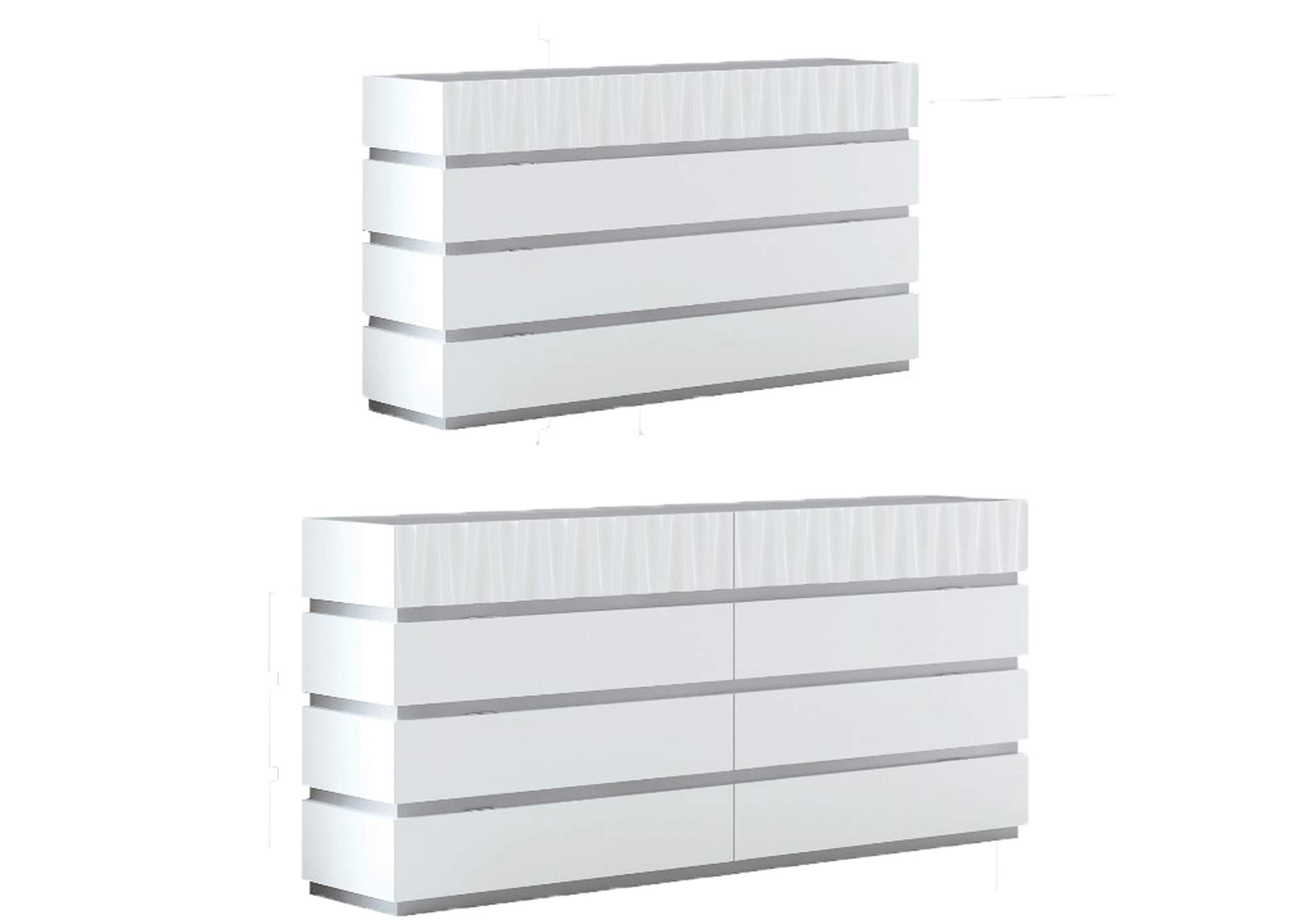 Marina Dresser/ Mirror White SET,ESF Wholesale Furniture