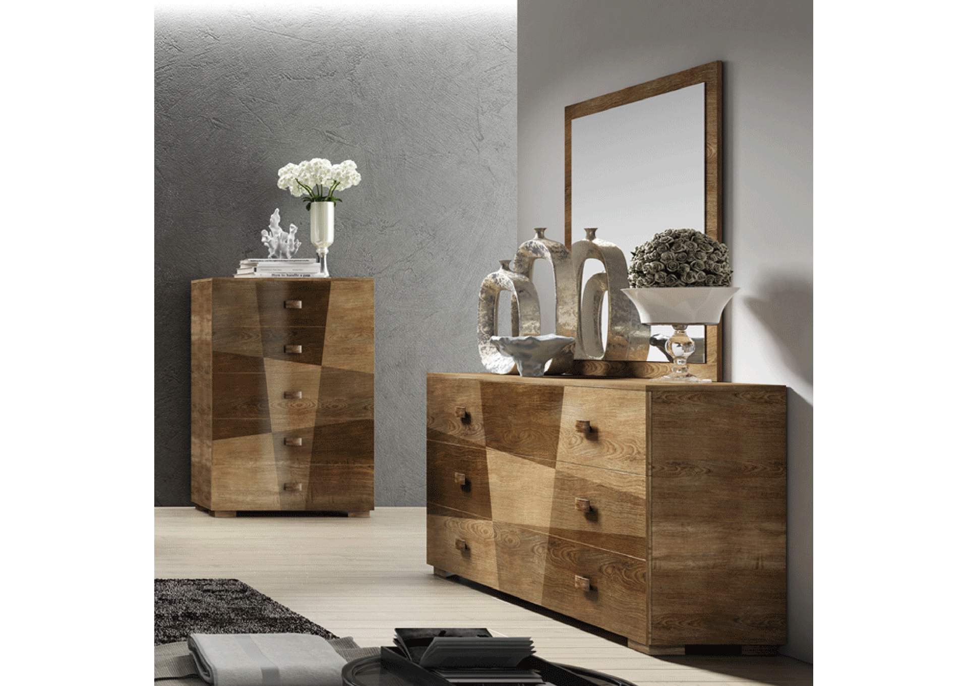 Brown/Wenge/Walnut, Light Beige Picasso Dresser,ESF Wholesale Furniture