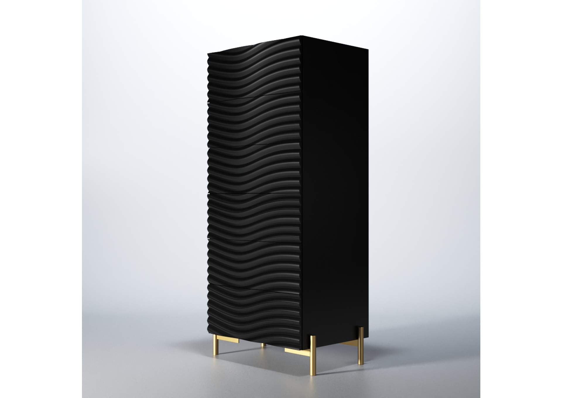 Wave Dark Grey Chest SET,ESF Wholesale Furniture