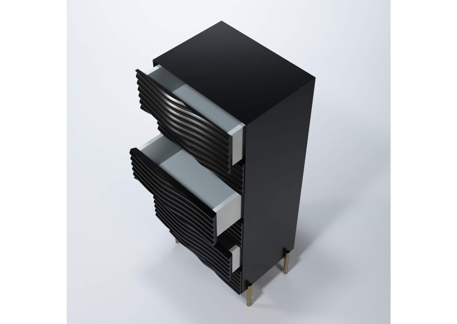 Wave Dark Grey Chest SET,ESF Wholesale Furniture