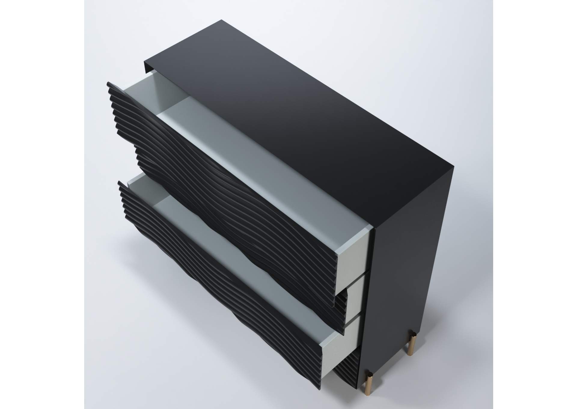 Wave Dresser And Mirror Dark Grey SET,ESF Wholesale Furniture