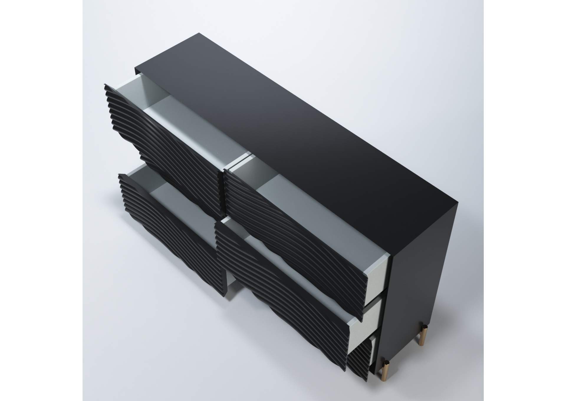 Wave Dresser And Mirror Dark Grey SET,ESF Wholesale Furniture