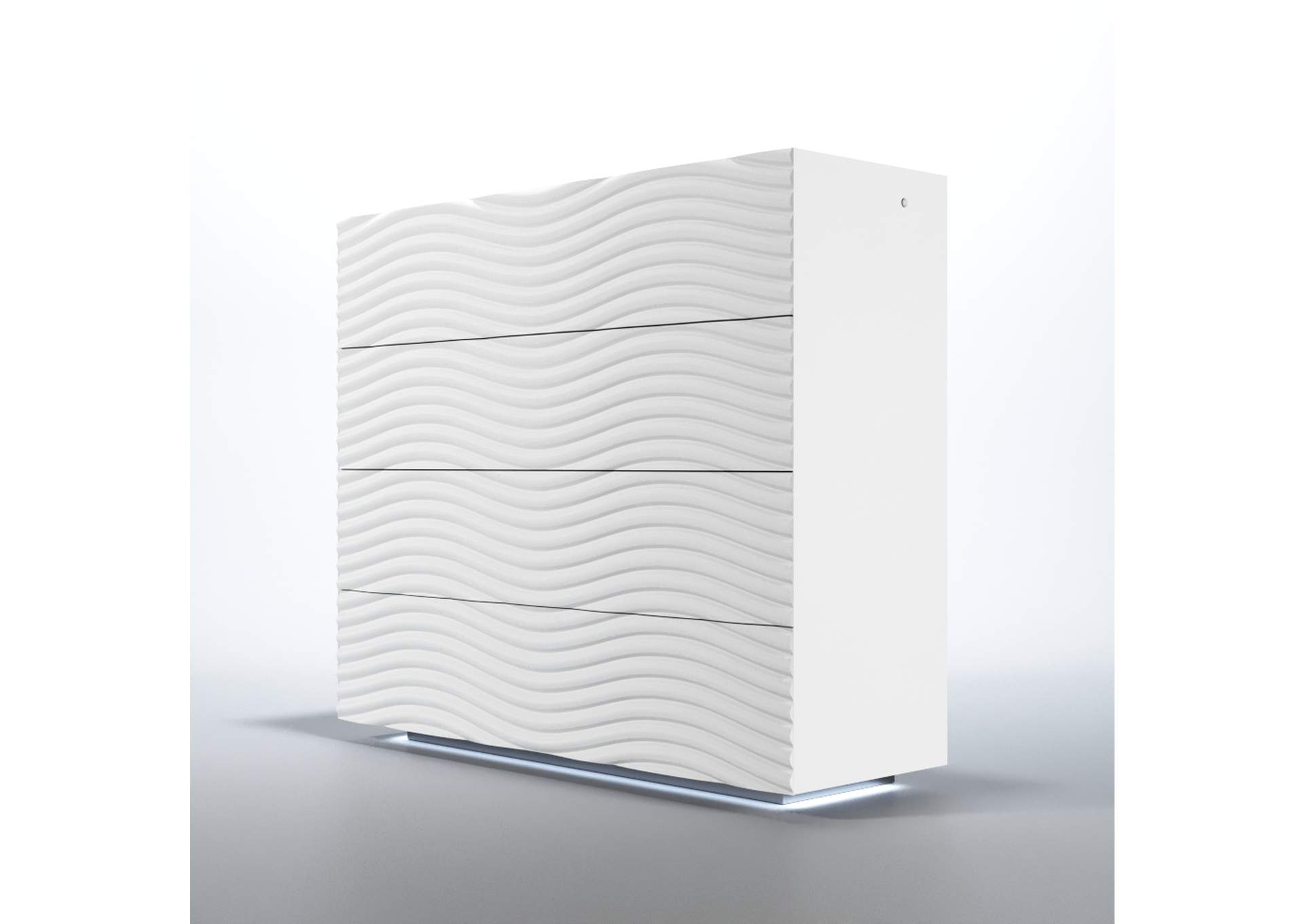 Wave Dresser And Mirror White SET,ESF Wholesale Furniture