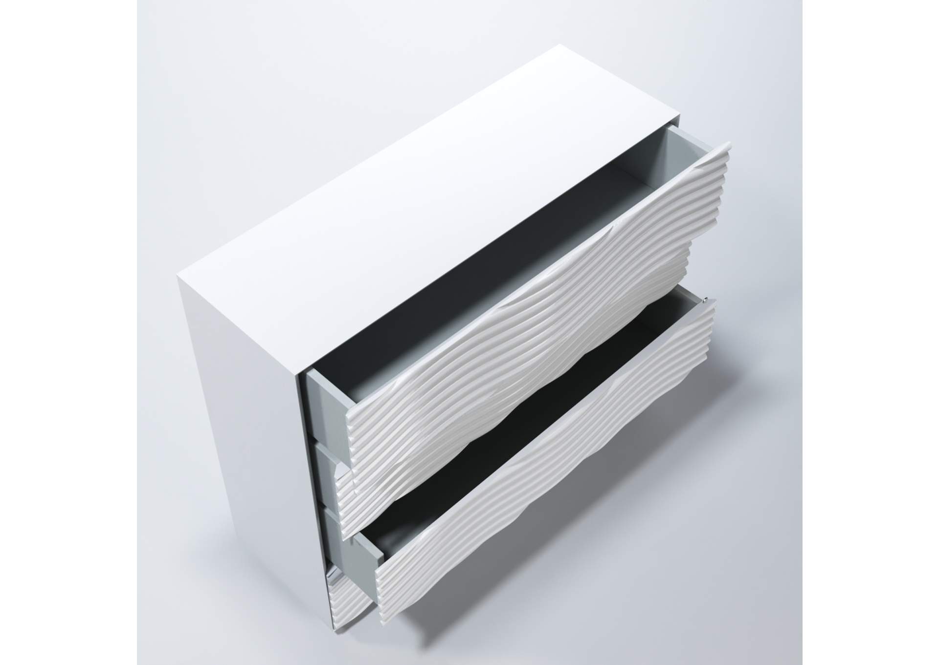 Wave Dresser And Mirror White SET,ESF Wholesale Furniture