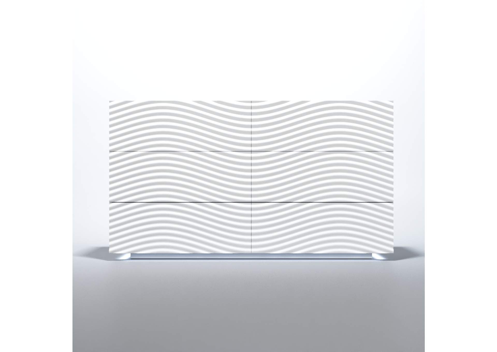 Wave Dresser And Mirror White SET,ESF Wholesale Furniture