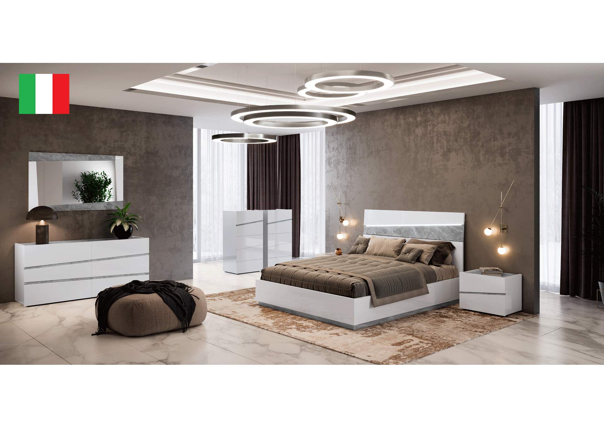 Alba Bedroom with Light By Camel Group Italy SET,ESF Wholesale Furniture