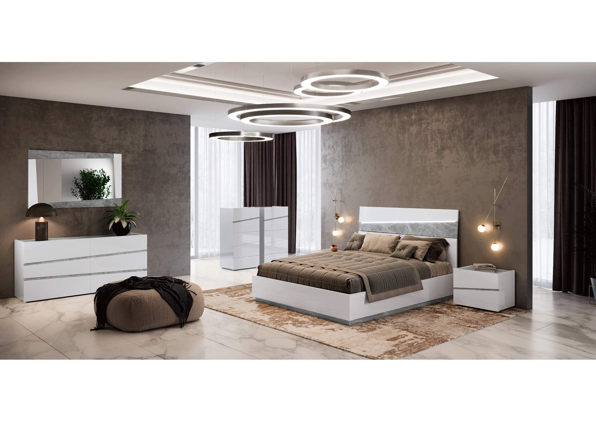 Alba Bedroom with Light By Camel Group Italy SET,ESF Wholesale Furniture