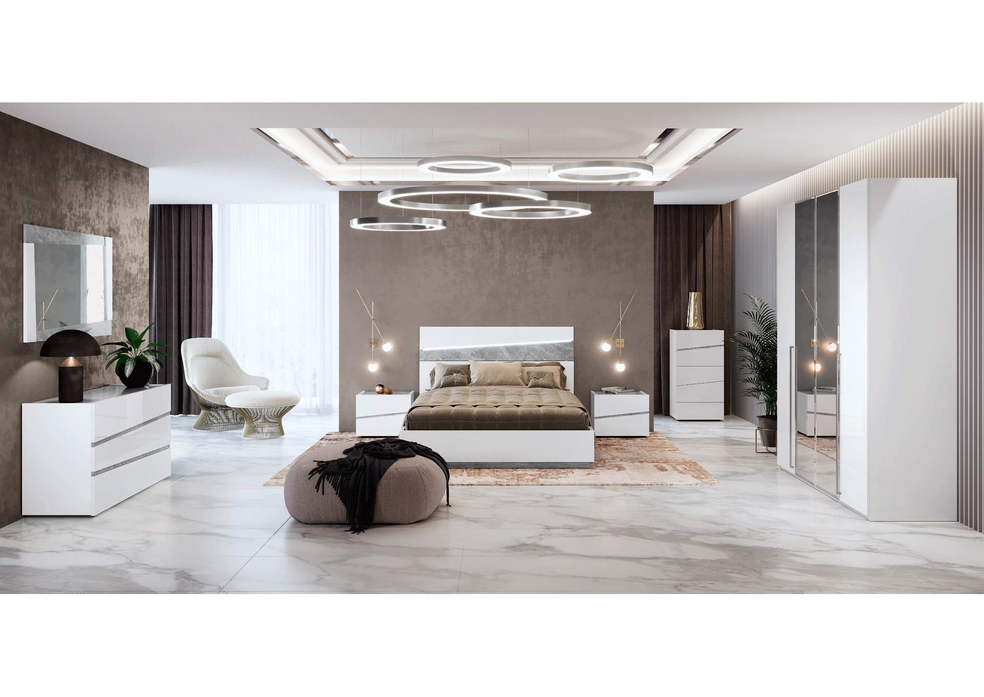 Alba Bedroom with Light By Camel Group Italy SET,ESF Wholesale Furniture