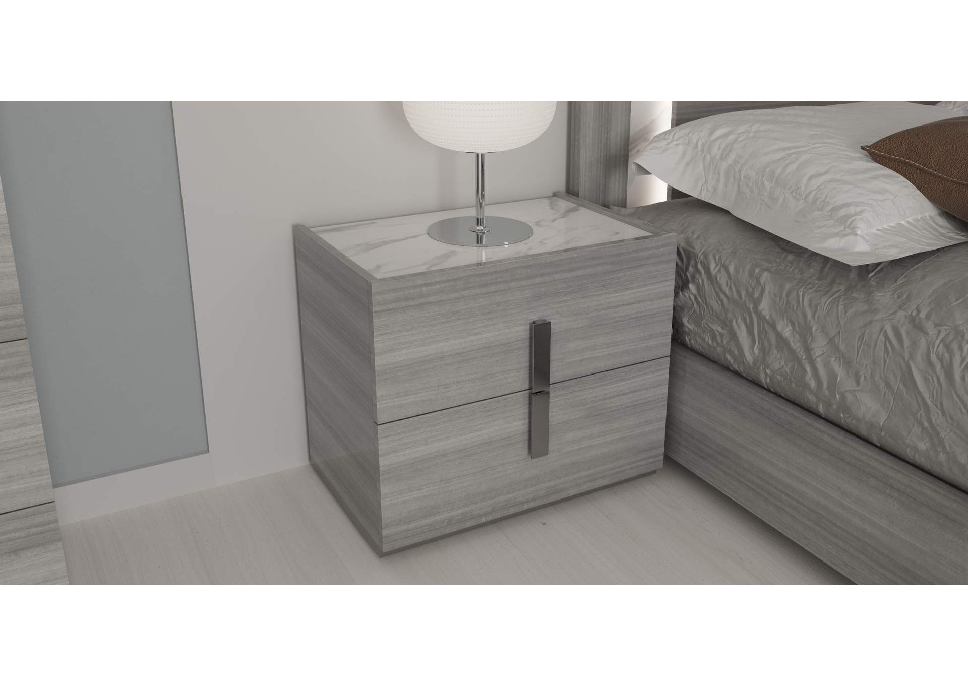 Carrara Bed Queen Grey,ESF Wholesale Furniture