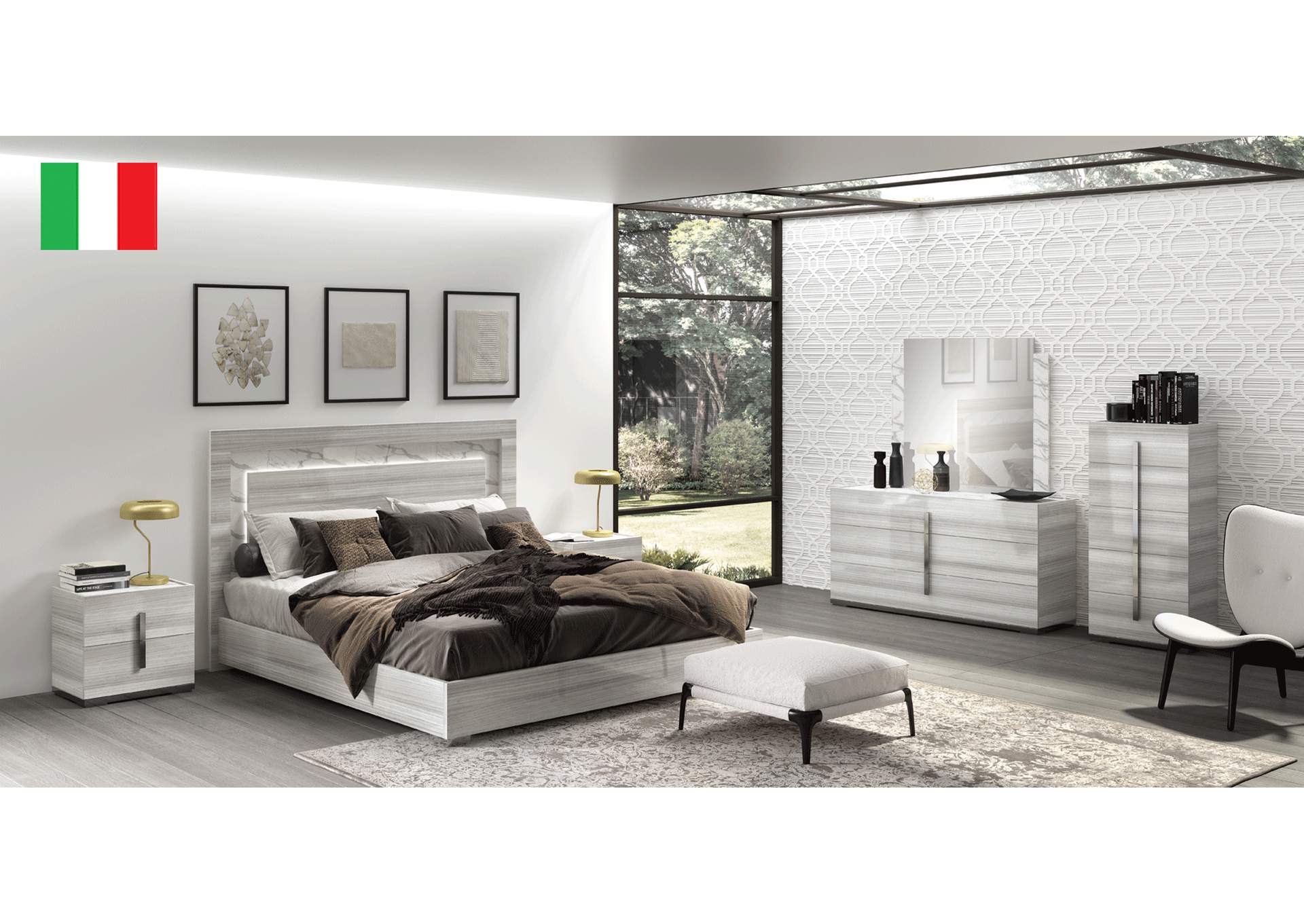 Carrara Bedroom Grey with Light SET,ESF Wholesale Furniture