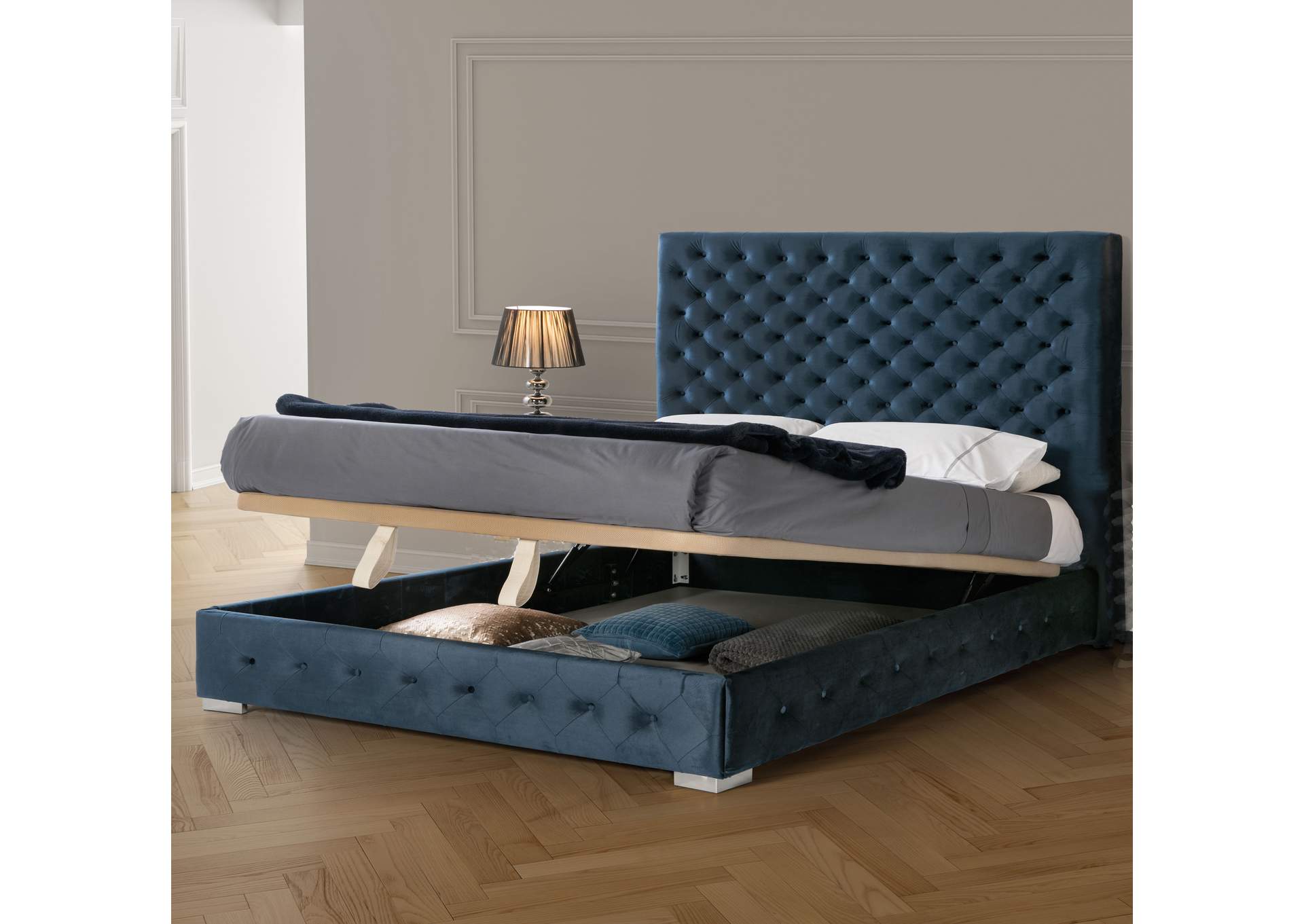 Leonor Blue King W - Storage,ESF Wholesale Furniture